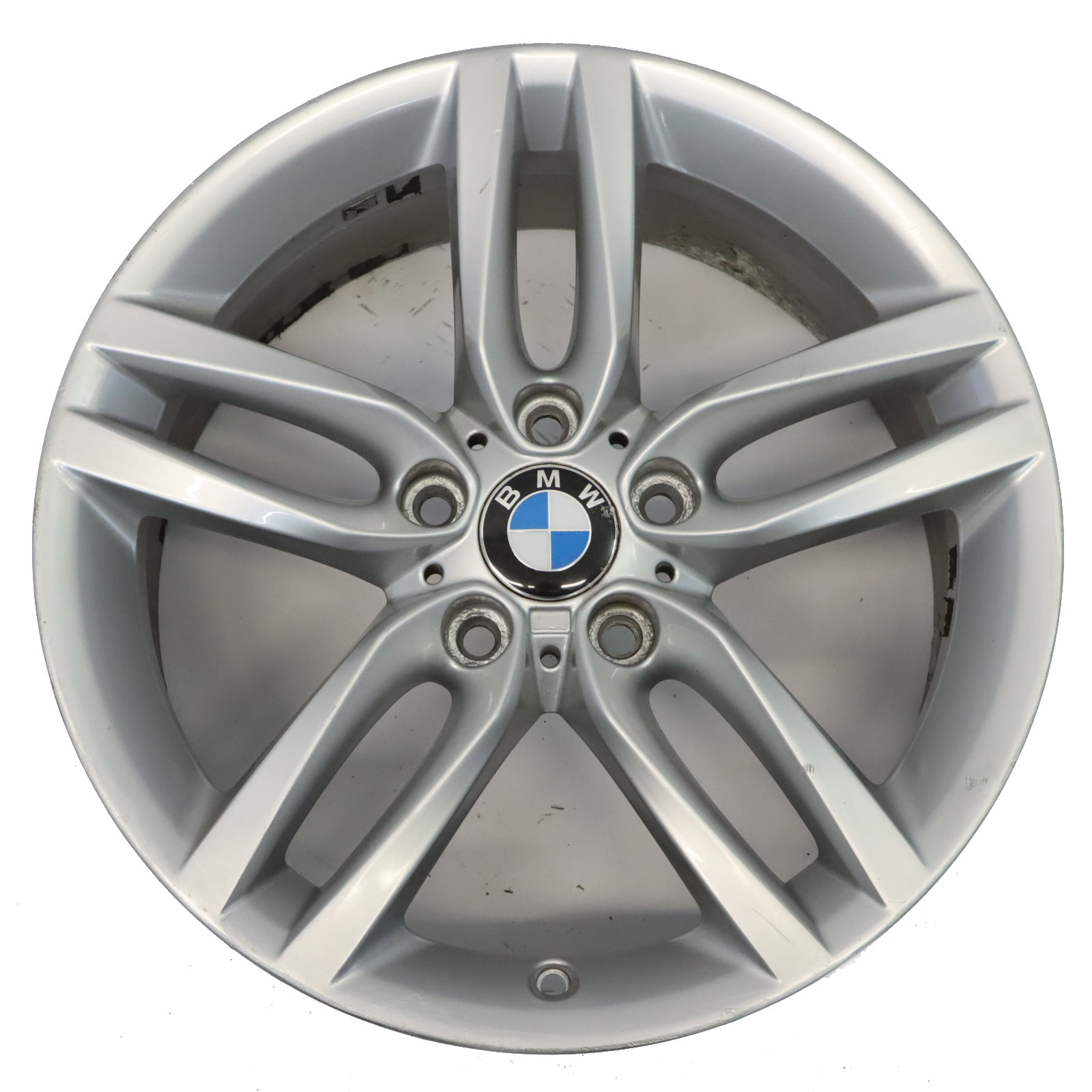 BMW F20 F21 Silberne Leichtmetall felge 18" 7,5J ET:45 M Doppelspeiche 7846784