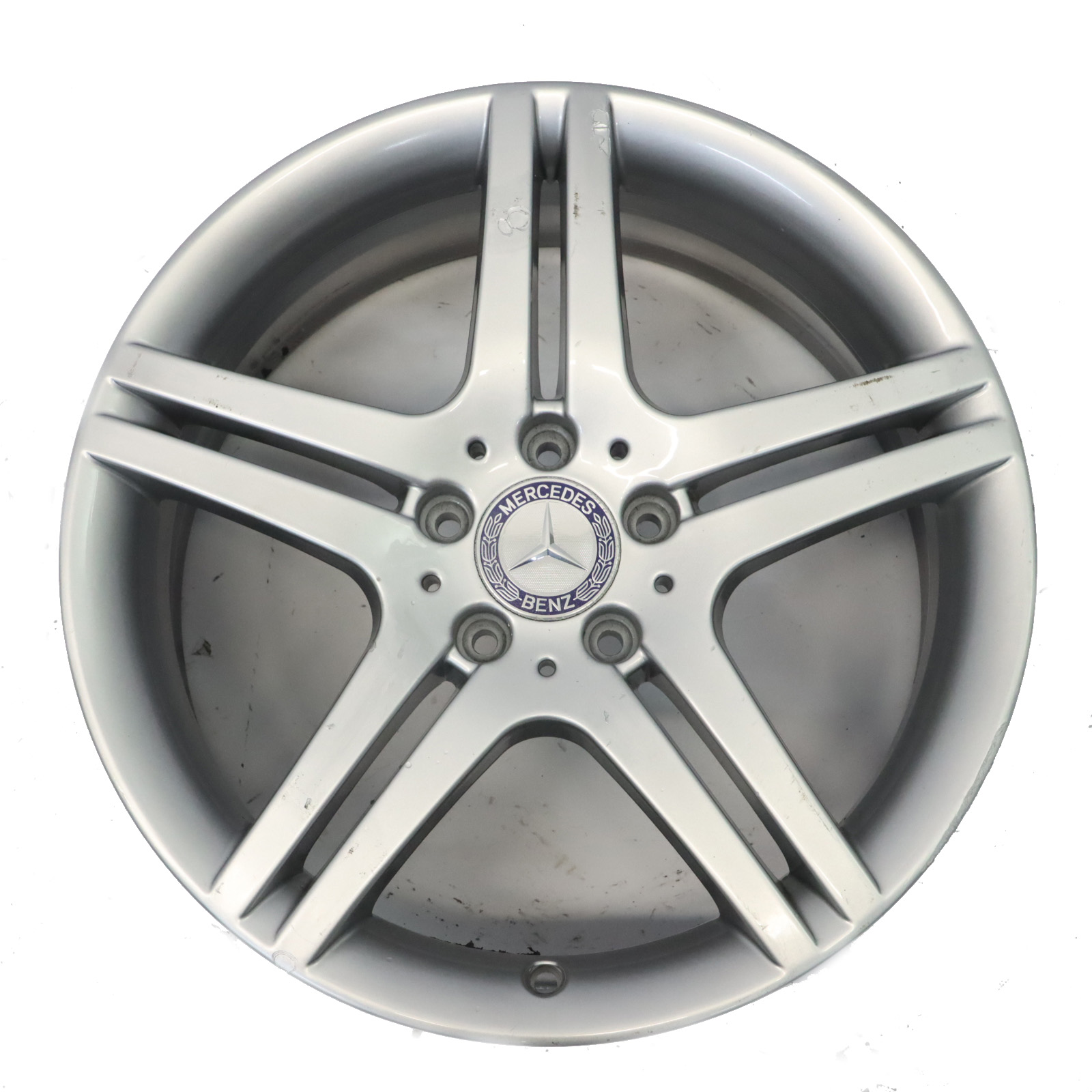 Mercedes W203 Silberne Alufelge 18" ET:36 7,5J 5-Doppelspeiche A2034015502