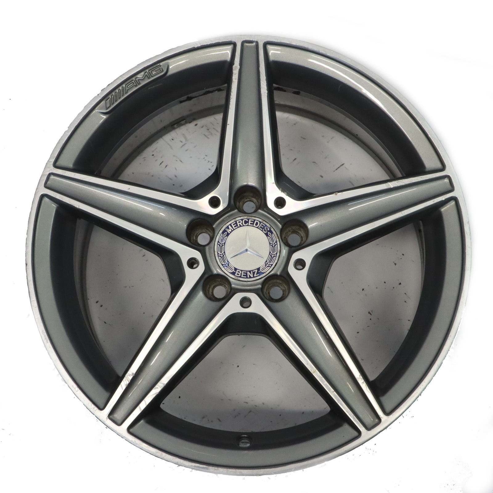 Mercedes W205 Grau AMG Leichtmetallrad Felge 5 Speichen 18" 7,5J A2054011100