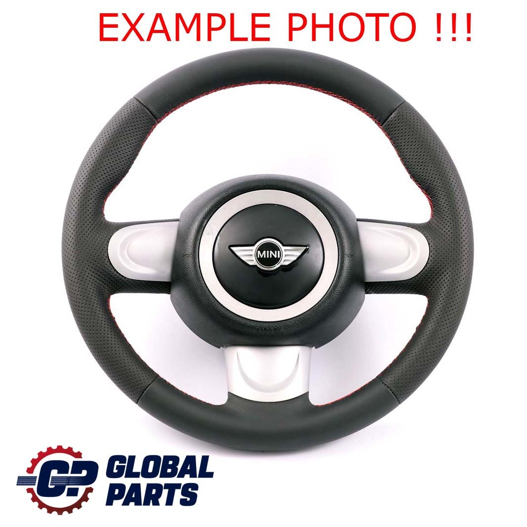 Mini Cooper One R55 R56 R60 NEW Black Leather Sport Steering Wheel Red Threads