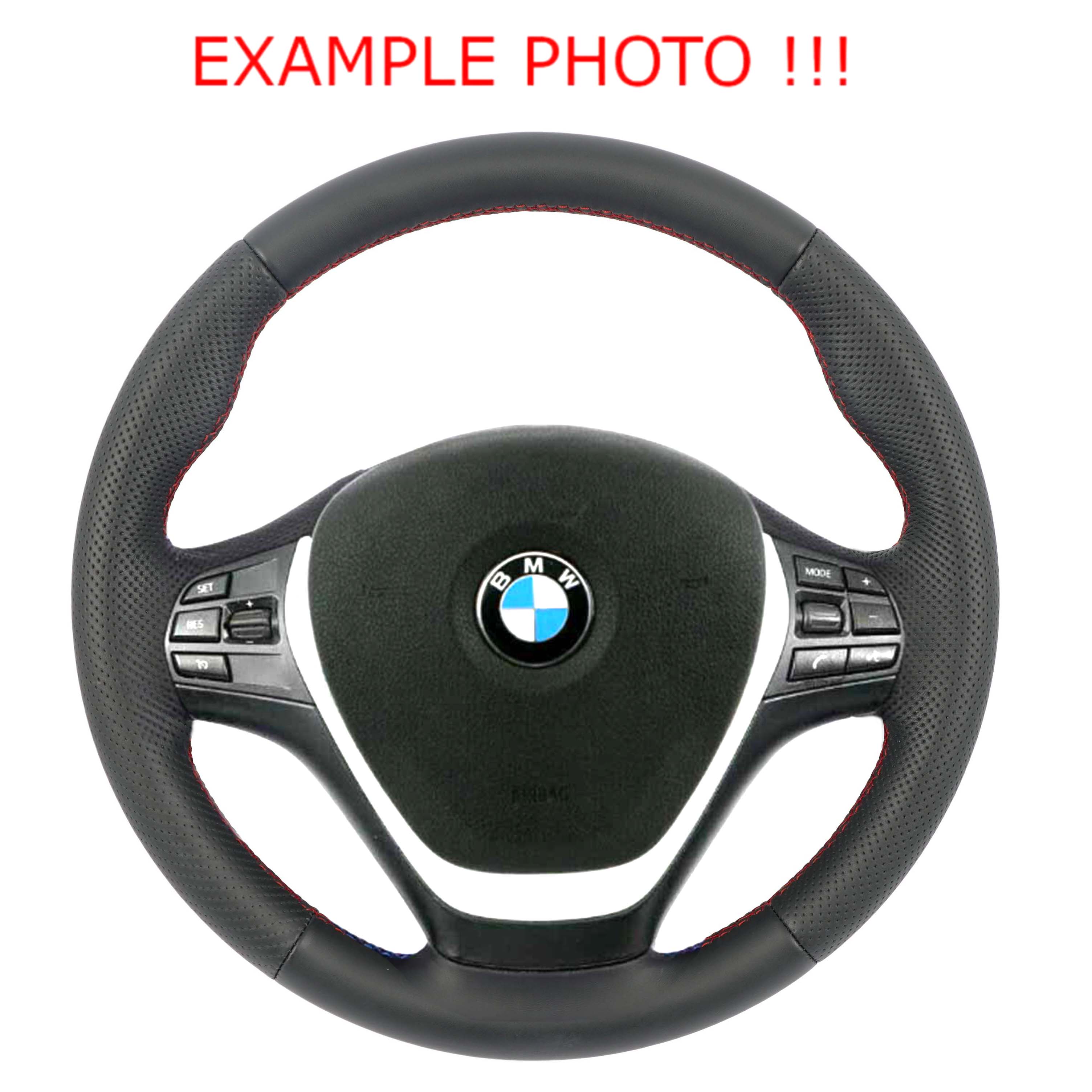 BMW F20 F21 F22 F23 F30 F31 F32 F33  NEU Schwarz Leder Sport Lenkrad Rot Fäden