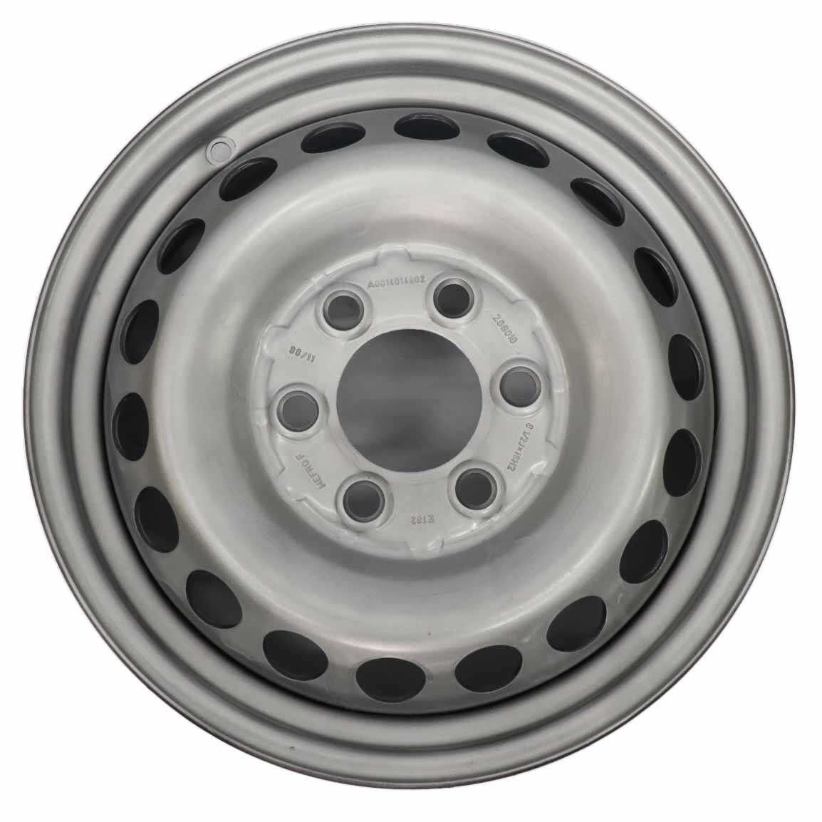 Mercedes Sprinter W906 Silberne Stahlfelge Felge 16" 6,5J ET:62 A0014014802