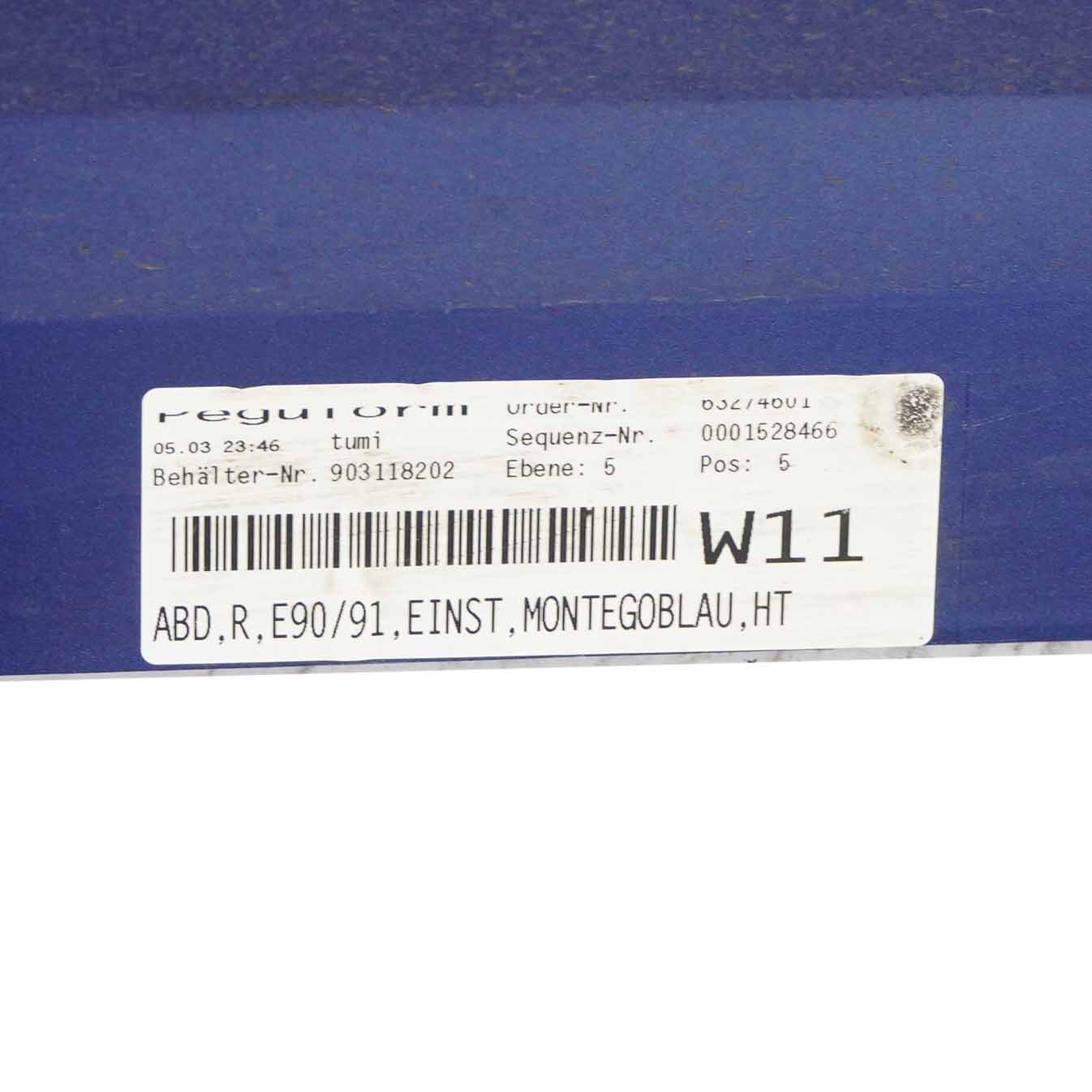 BMW E90 E91 Side Skirt Sill Strip Right O/S Montegoblau Blau Blue Metallic - A51