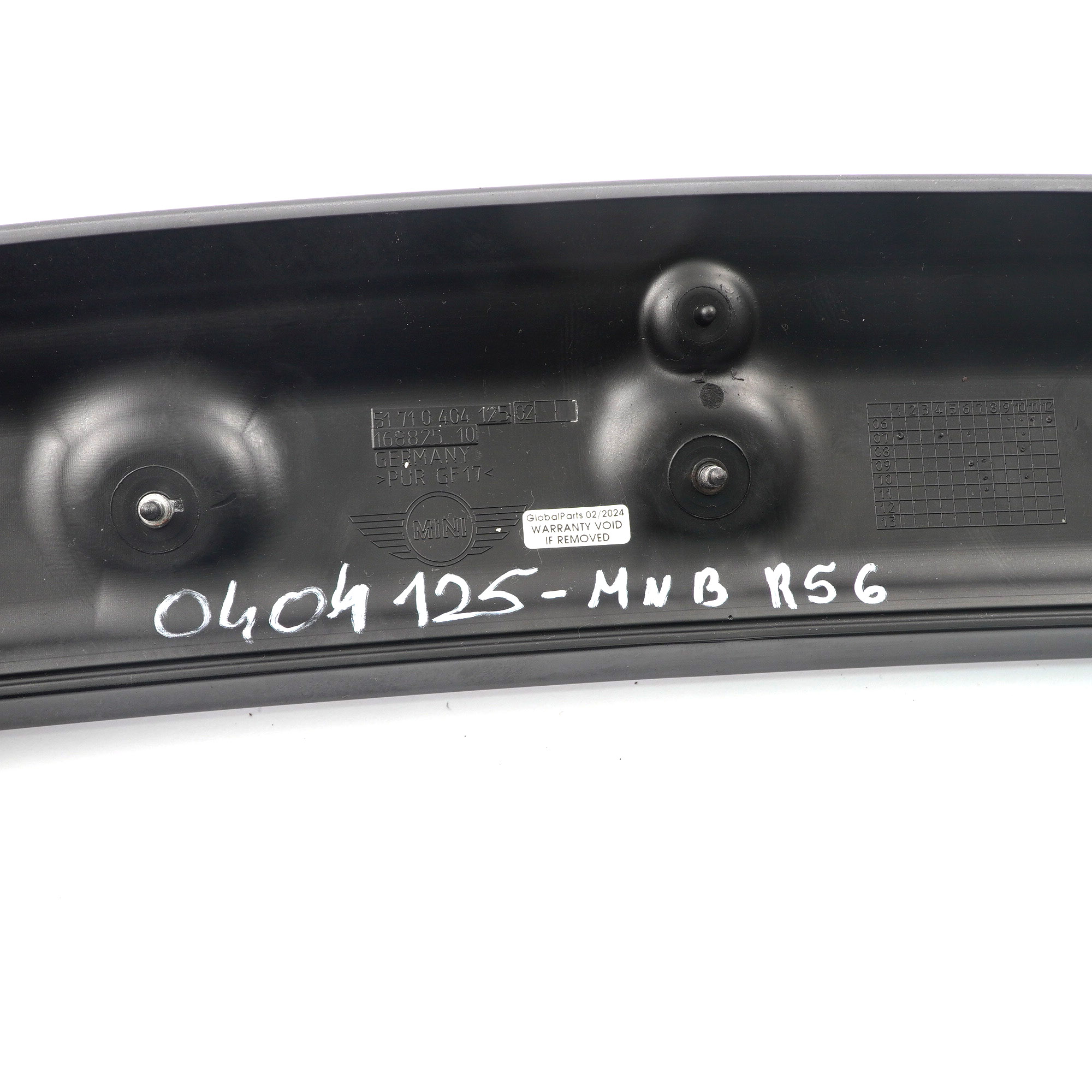 Mini Cooper S JCW R56 Kofferraum Heck klappe Spoiler Midnight Schwarz 0404125