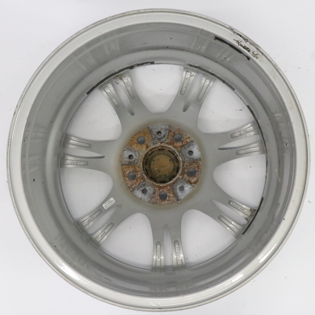 BMW 5 6 F10 F11 F12 Silber Felge Alufelge Rad M Doppelspeiche 350 9J 18" ET:44