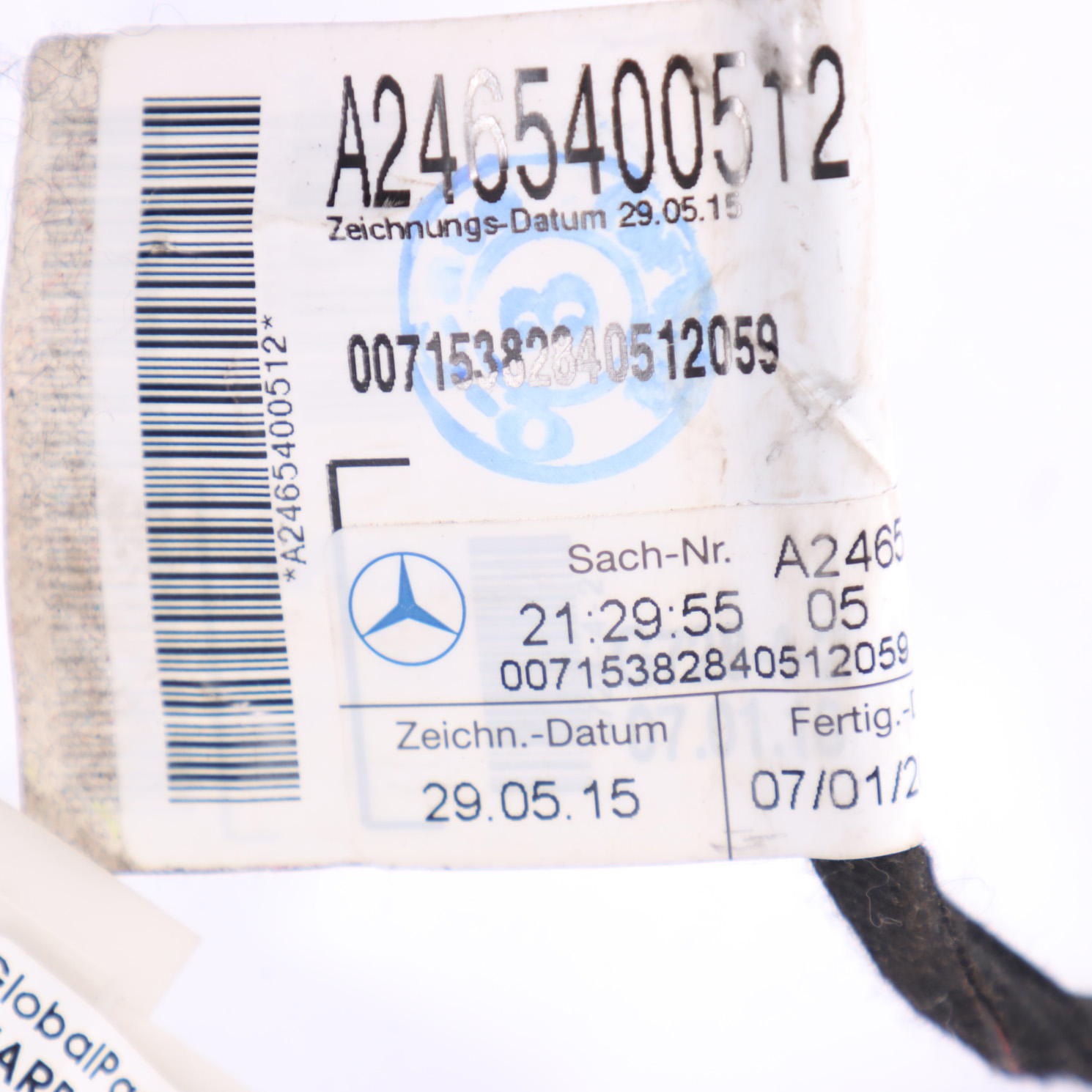 Sitzverdrahtung Mercedes C117 Vordersitz Links Kabelbaum A2465400512