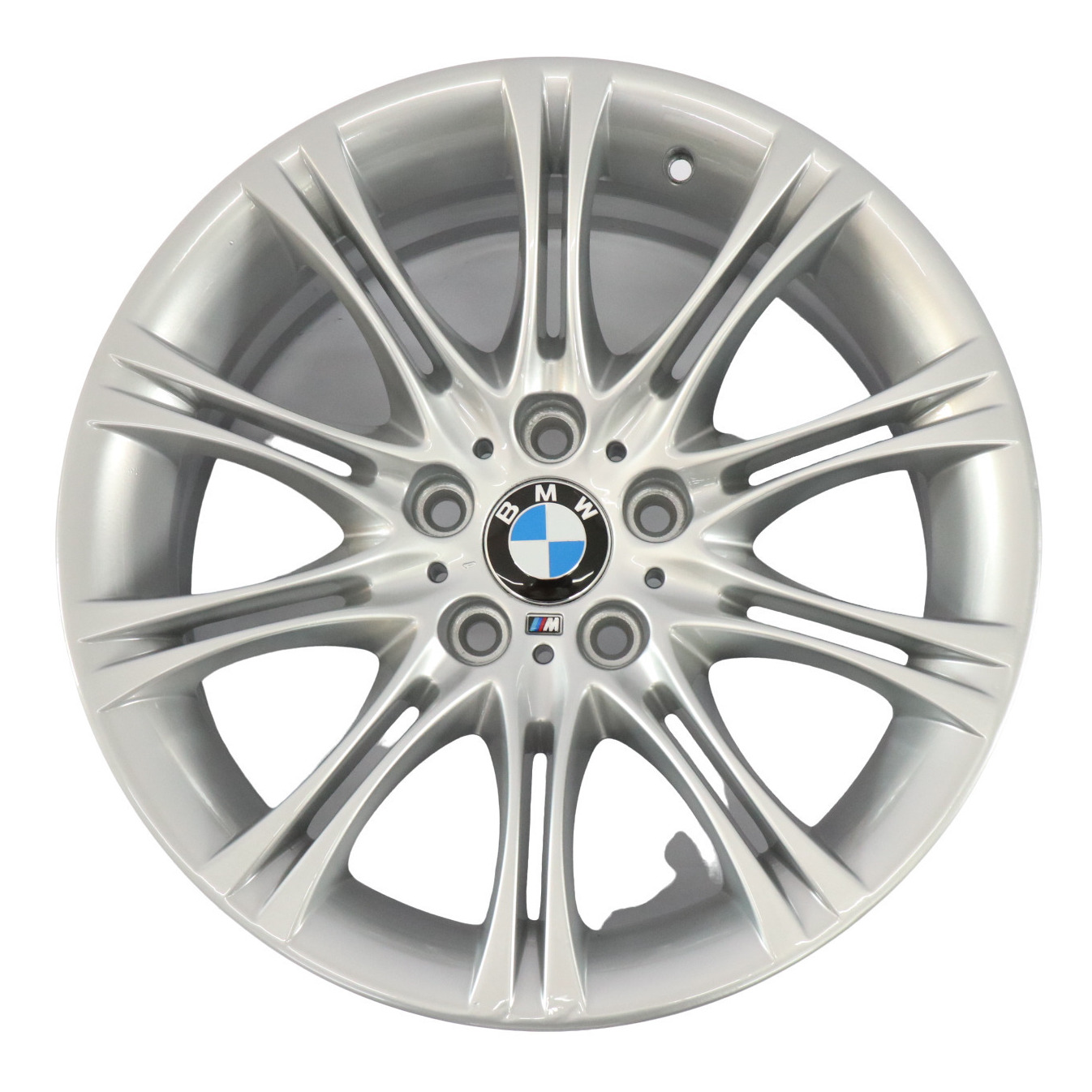 BMW 5er E60 E61 Silberne Leichtmetallfelge 18" ET:20 8J M Doppelspeiche 135