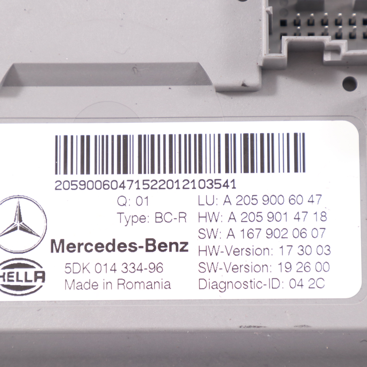 SAM Modul Mercedes W205 GLC X253 Heckkomfortsteuergerät ECU A2059006047