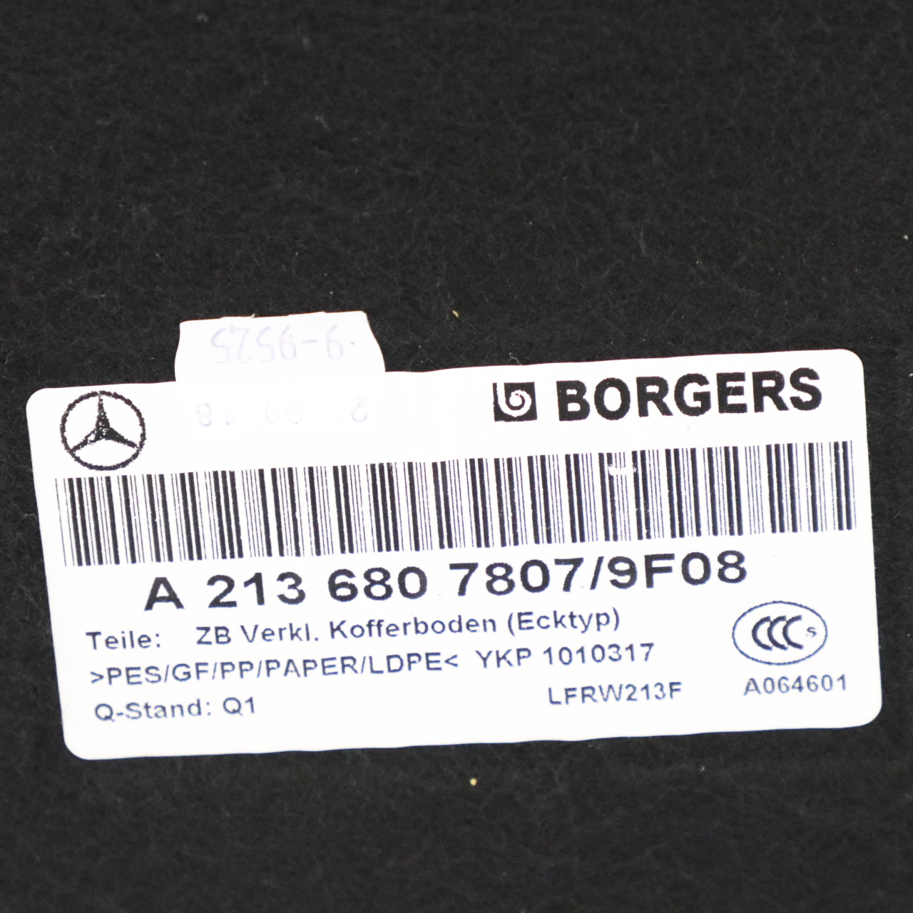 Mercedes W213 Limousine Kofferboden Verkleidung Abdeckung Schwarz A2136807807