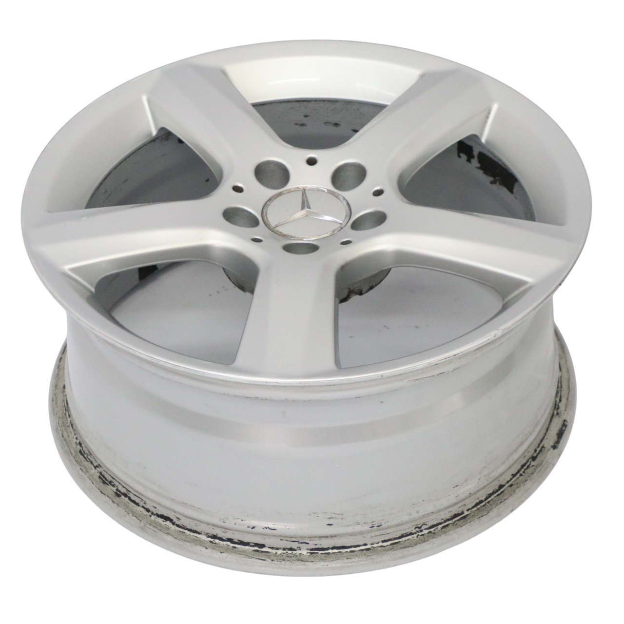 Mercedes R172 Silberne Leichtmetallfelge 17" 7,5J ET:42 5 Speichen A1724013602