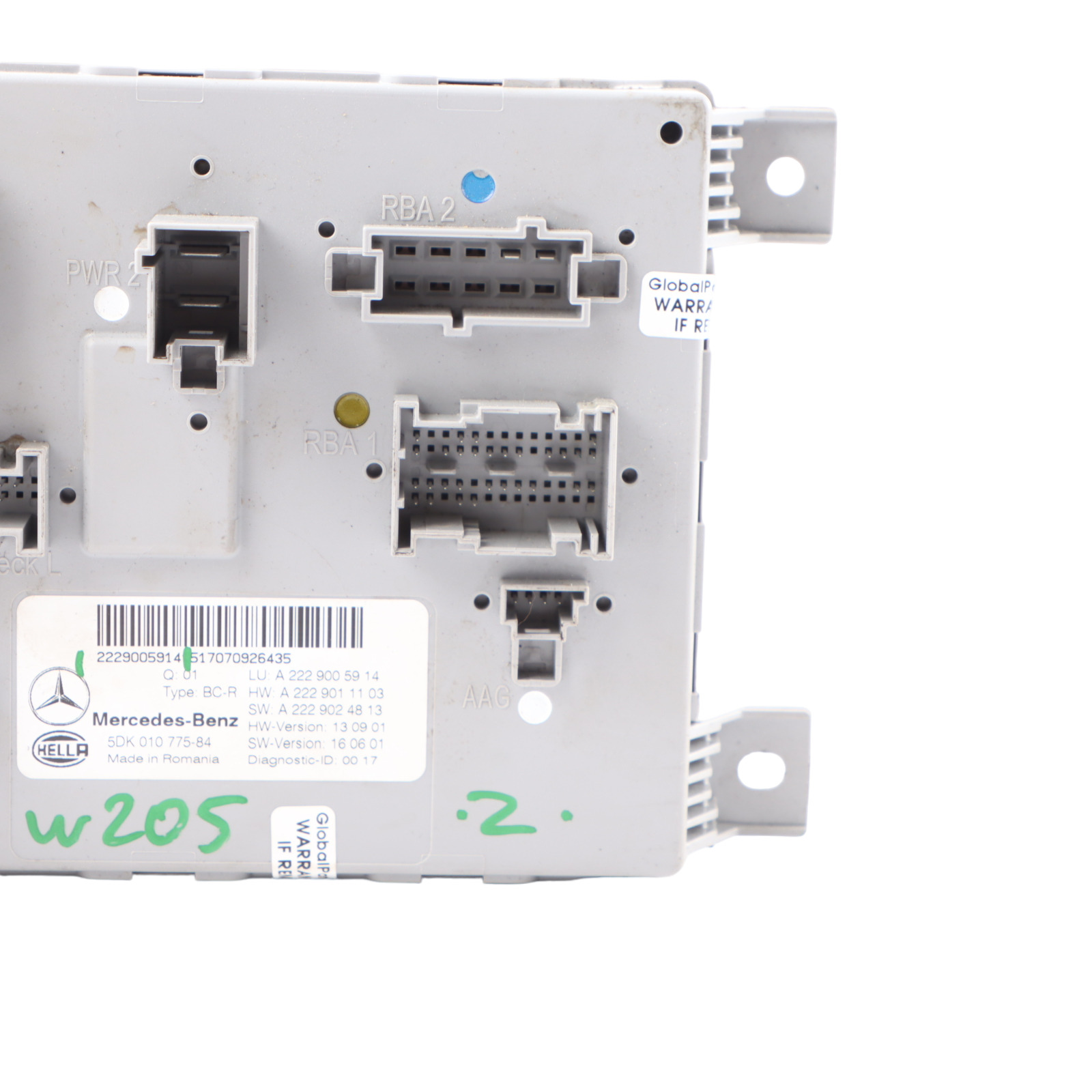 Mercedes W205 Hinten SAM Modul Steuergerät A2229005914