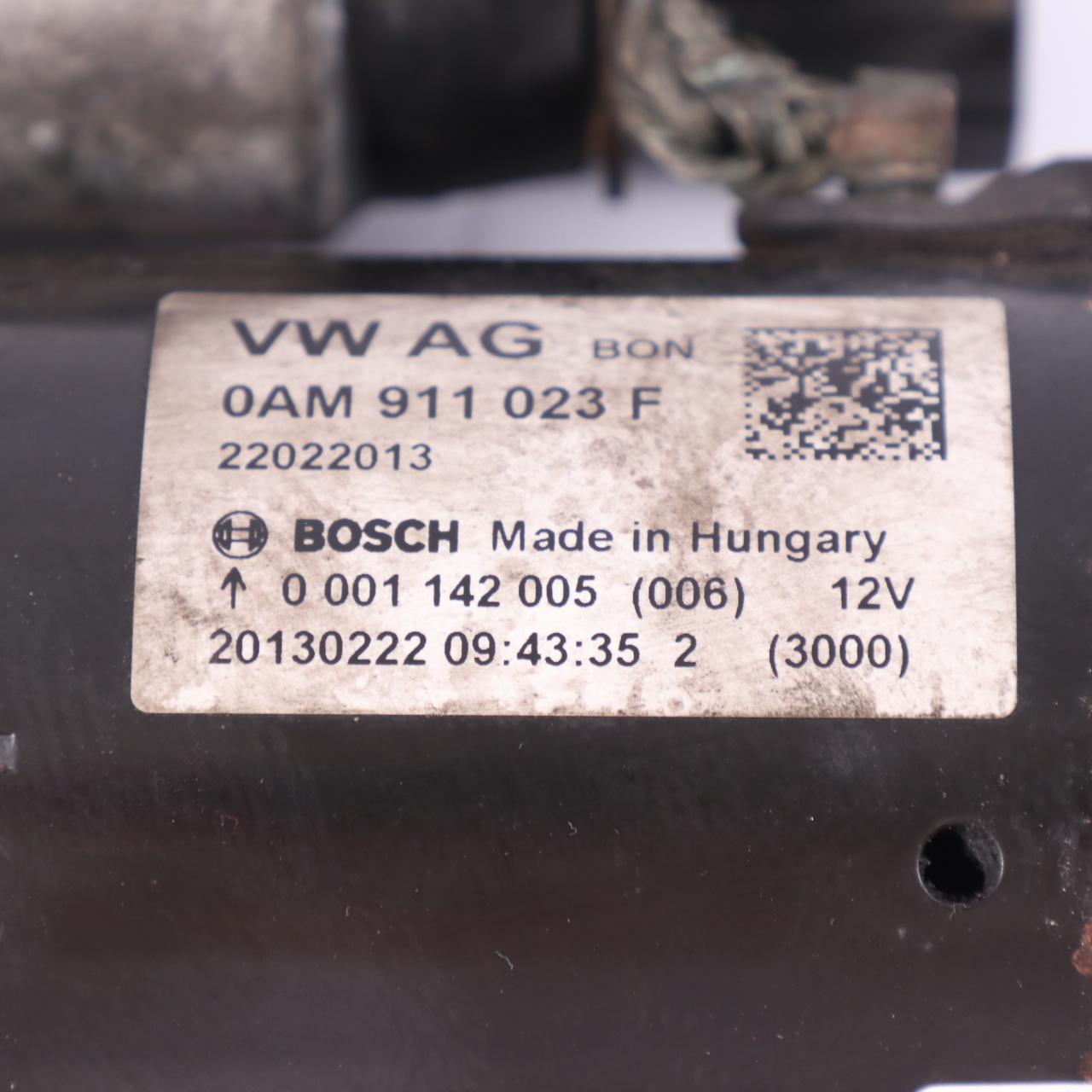 Volkswagen Polo 6R Motor Anlasser Baugruppe 0AM911023F