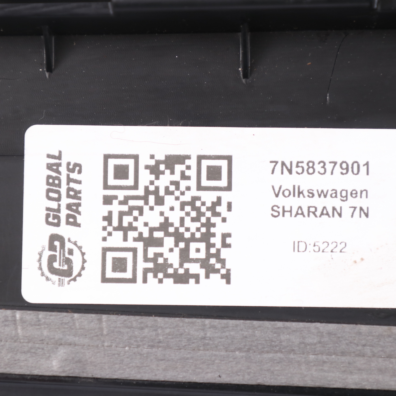 VW Sharan 7N Vorne Links Türverkleidung Säulenabdeckung Schwarz 7N5837901