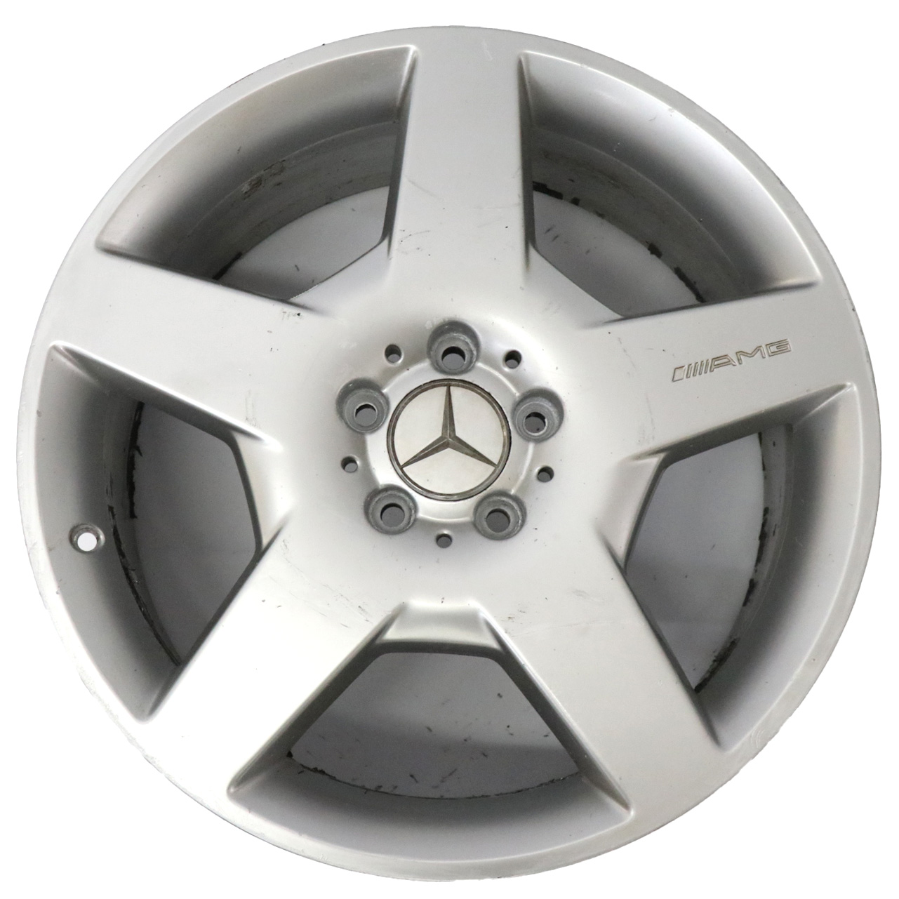 Mercedes W164 Silberne Leichtmetallfelge 8,5J 19" ET:58 5 Speichen A1644011802