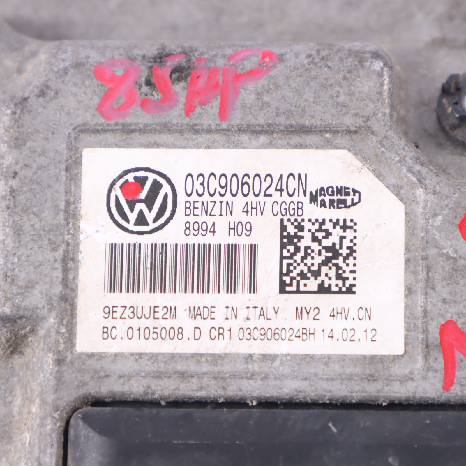 VW Polo 6R 1.4 CGGB 85HP Motorsteuergerät ECU Kit 03C906024CN Schaltgetriebe