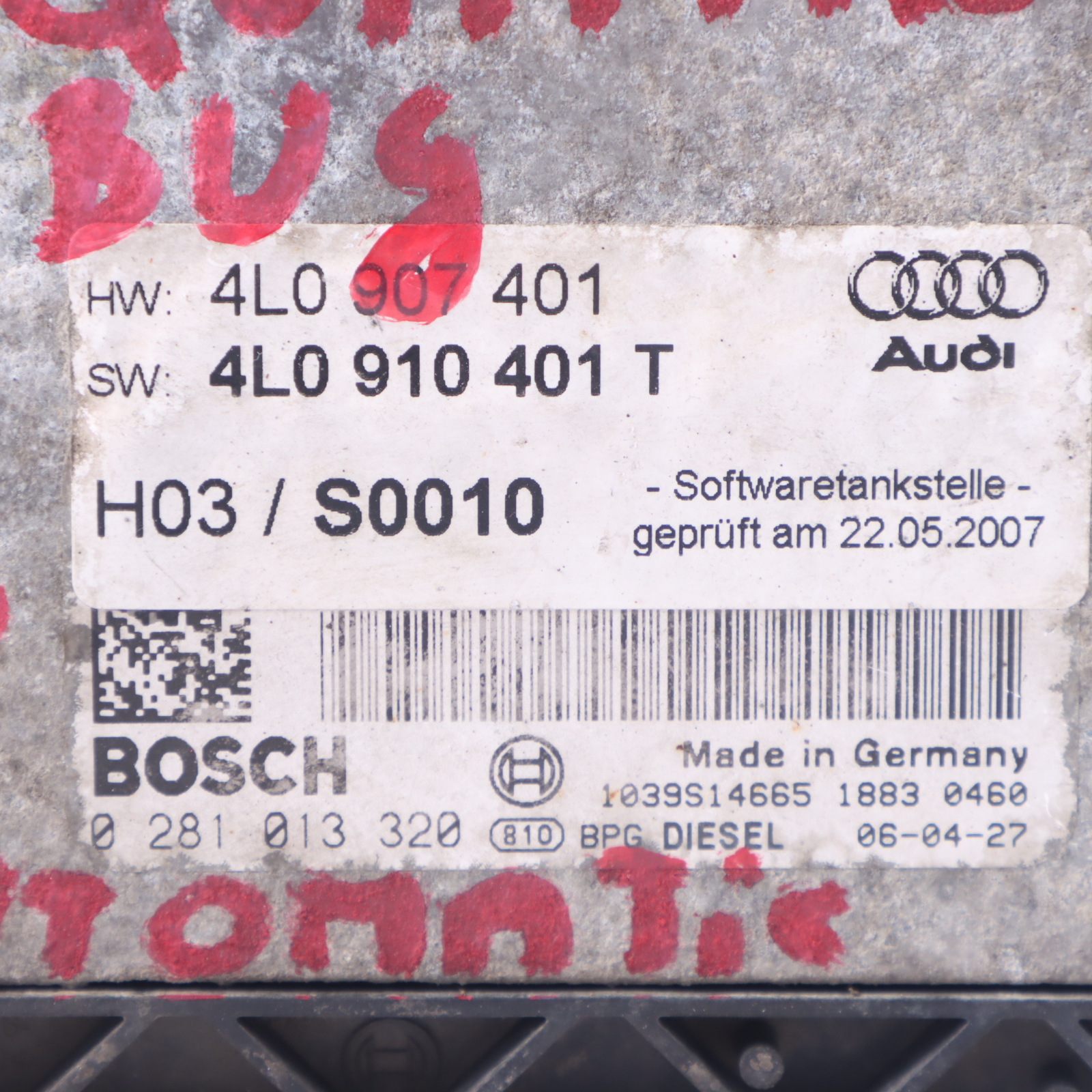 Audi Q7 4L 3.0 TDI BUG 233HP Motor Steuergerät ECU 4L0910401T Automatik