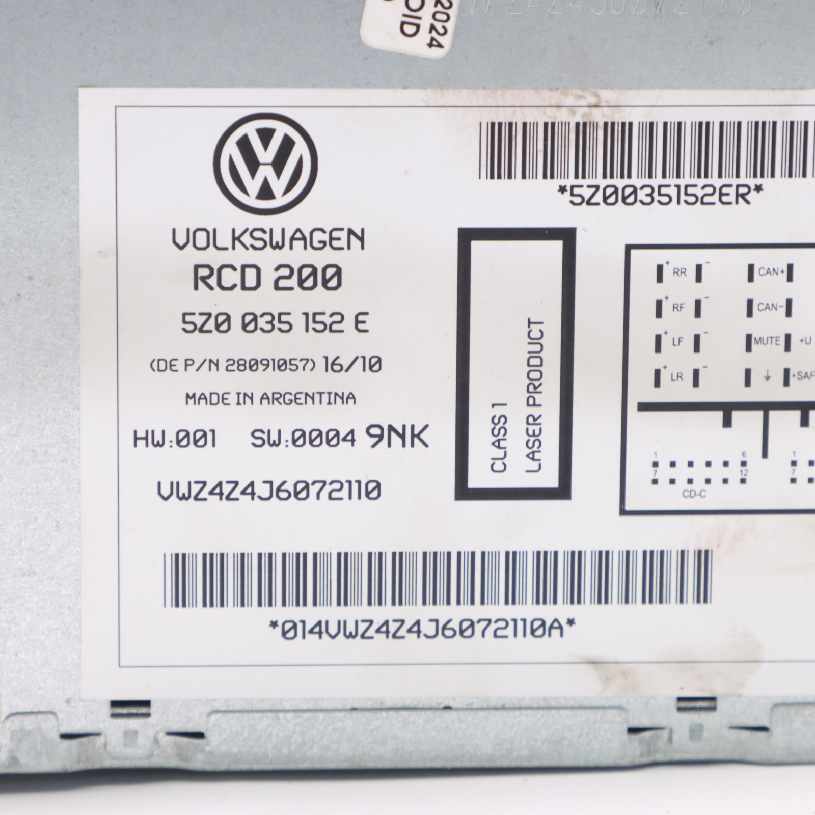 Volkswagen Fox 5Z Stereo Radio CD Spieler MP3 Steuergerät 5Z0035152E