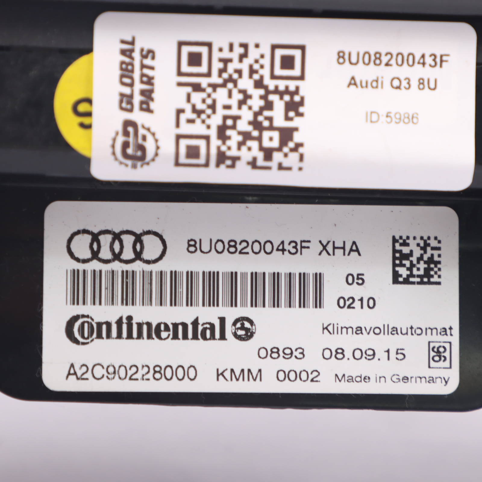 Audi Q3 8U A/C Klimaanlage Heizung Klimasteuerung Schalttafel 8U0820043F