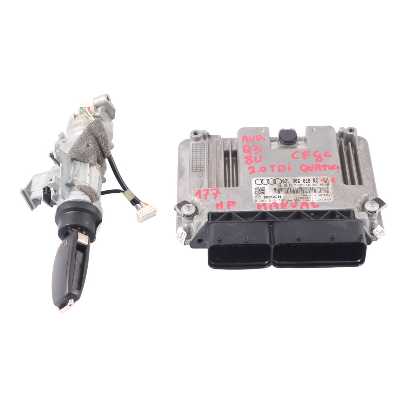 Audi Q3 8U 2.0 TDI CFGC Quattro Motor ECU Kit 03L906018RC Zündschlüssel Manual