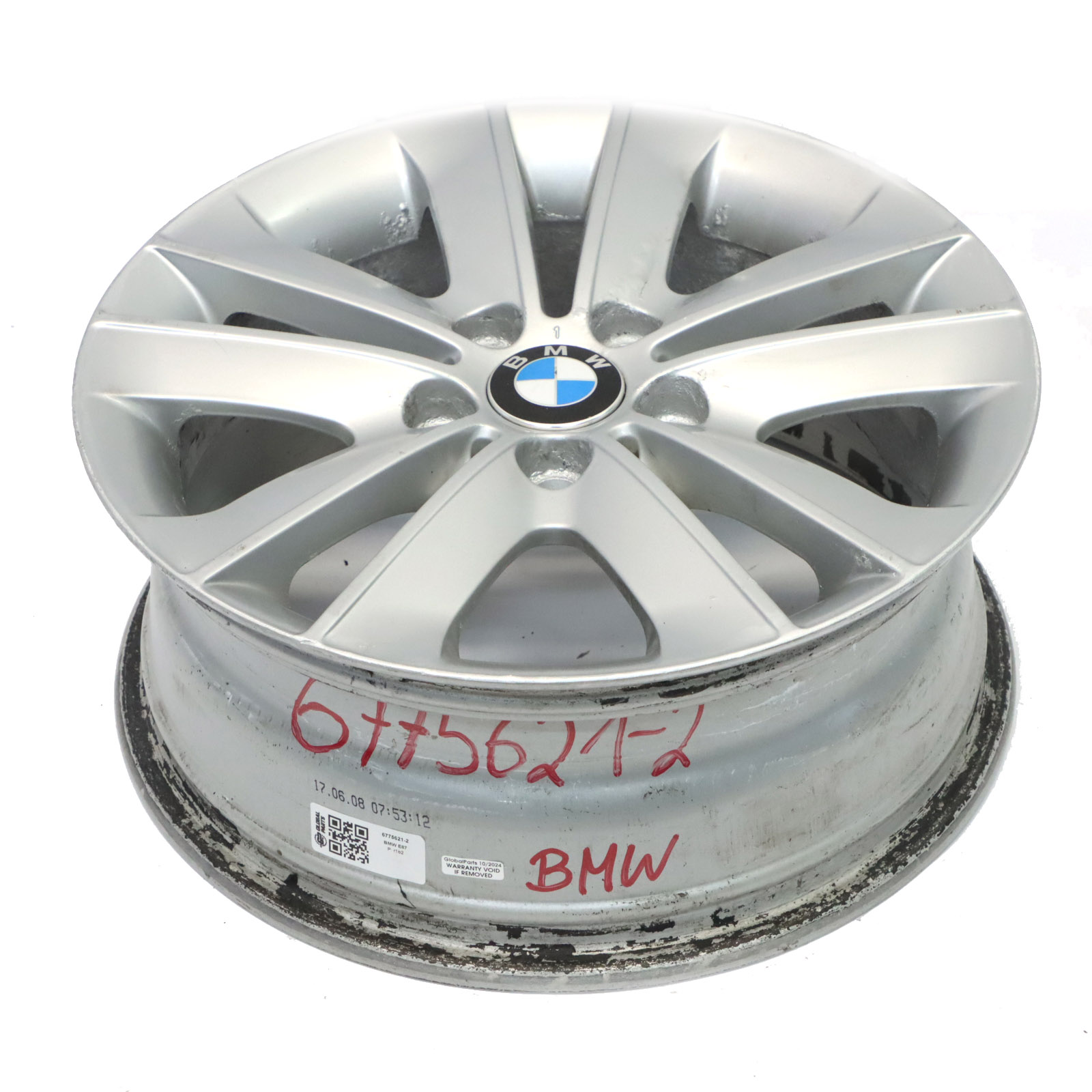 BMW E81 E82 E87 E88 Silber  Alu Felge Alufelge 17" V-Speiche 141 7J ET:47