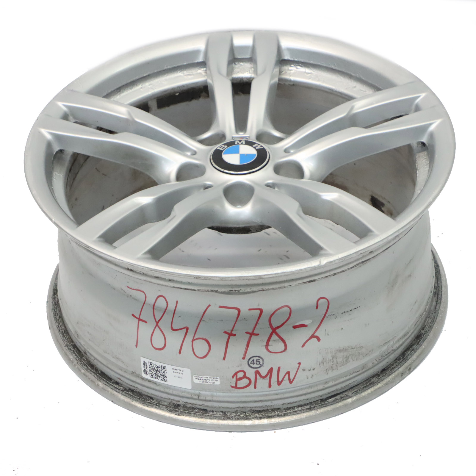 BMW F30 F31 F32 Silberne Leicht Metall Felge 18" 8J ET:34 7846778