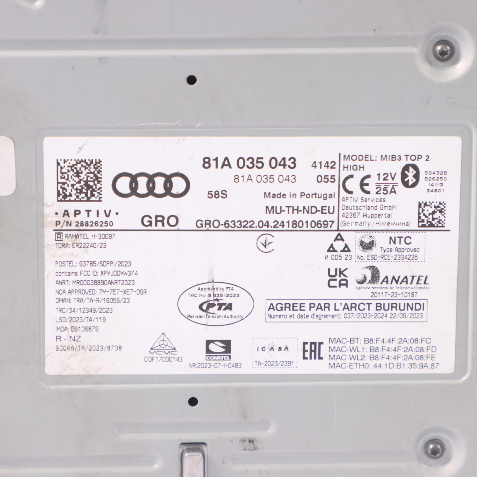 Audi Q2 GA Hauptgerät Navigation Multimedia Steuergerät MMI 81A035043