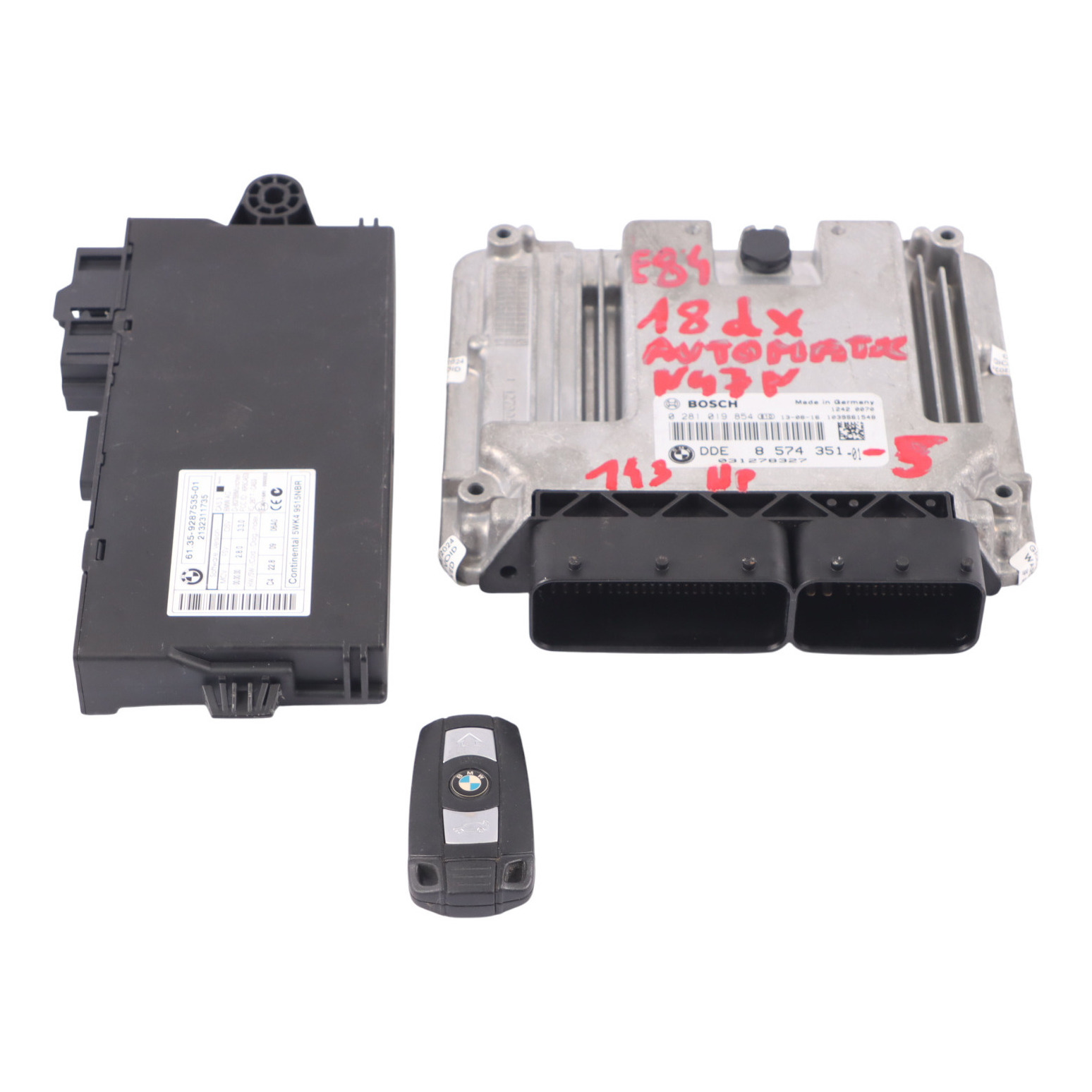 BMW X1 E84 18dX Diesel N47N Motoreinheit ECU Kit DDE 8574351 CAS3 Schlüssel