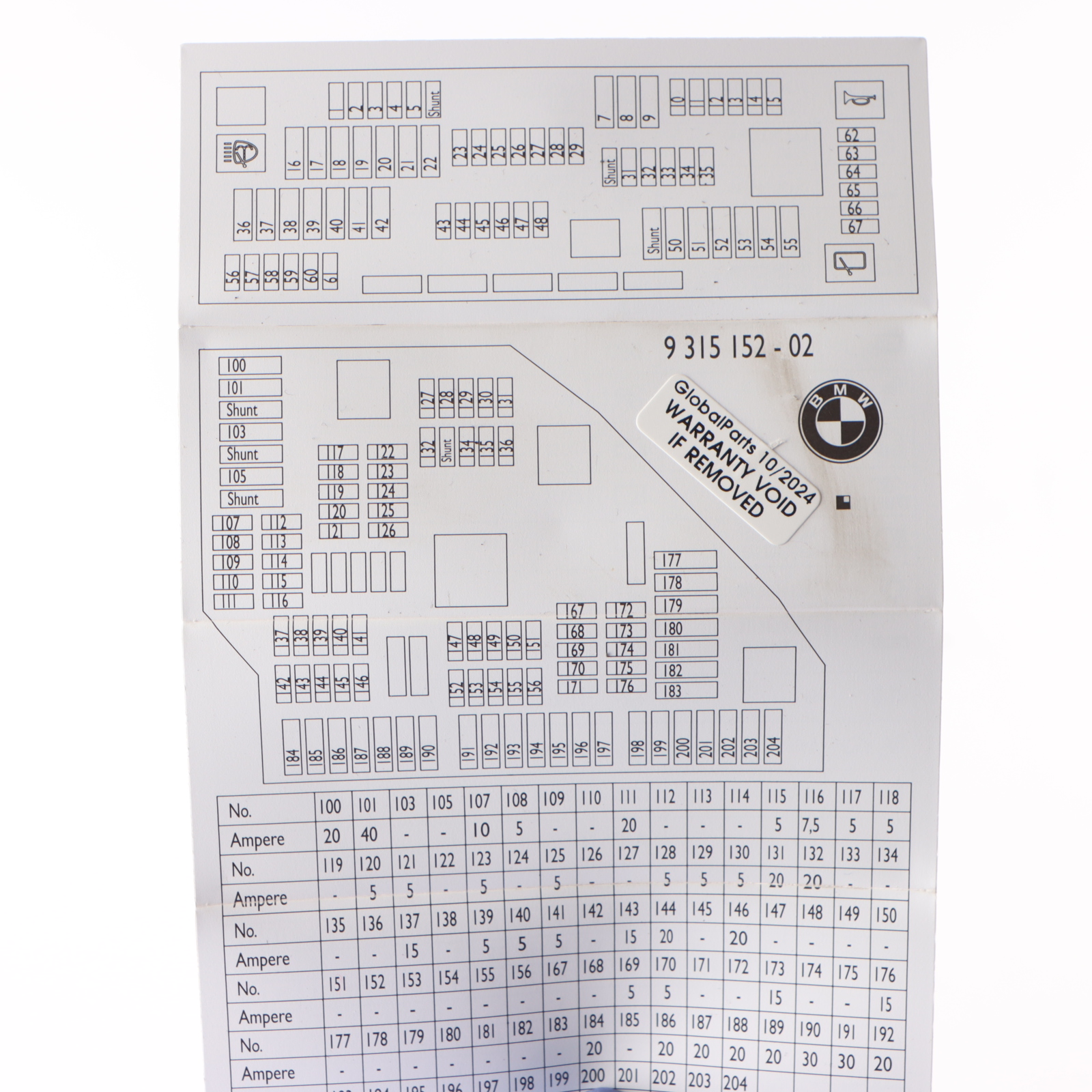 BMW X3 F25 Sicherungskasten Gruppierung Karte Diagramm Lage 9315152