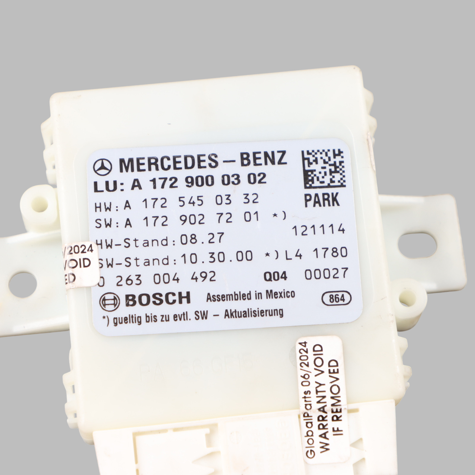 Mercedes R172 PDC Parkdistanzsensor Steuermodul Einheit A1729000302