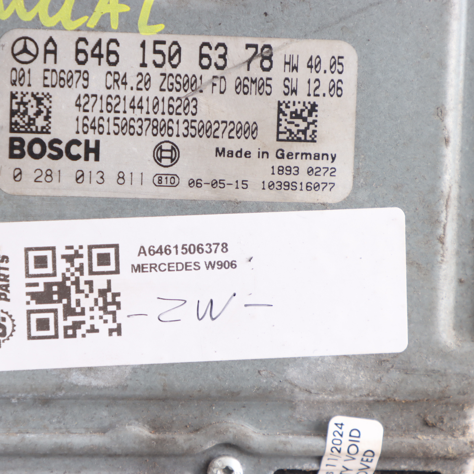 Mercedes W906 OM646.985 109HP Motoreinheit Modul ECU Schlüssel A6461506378