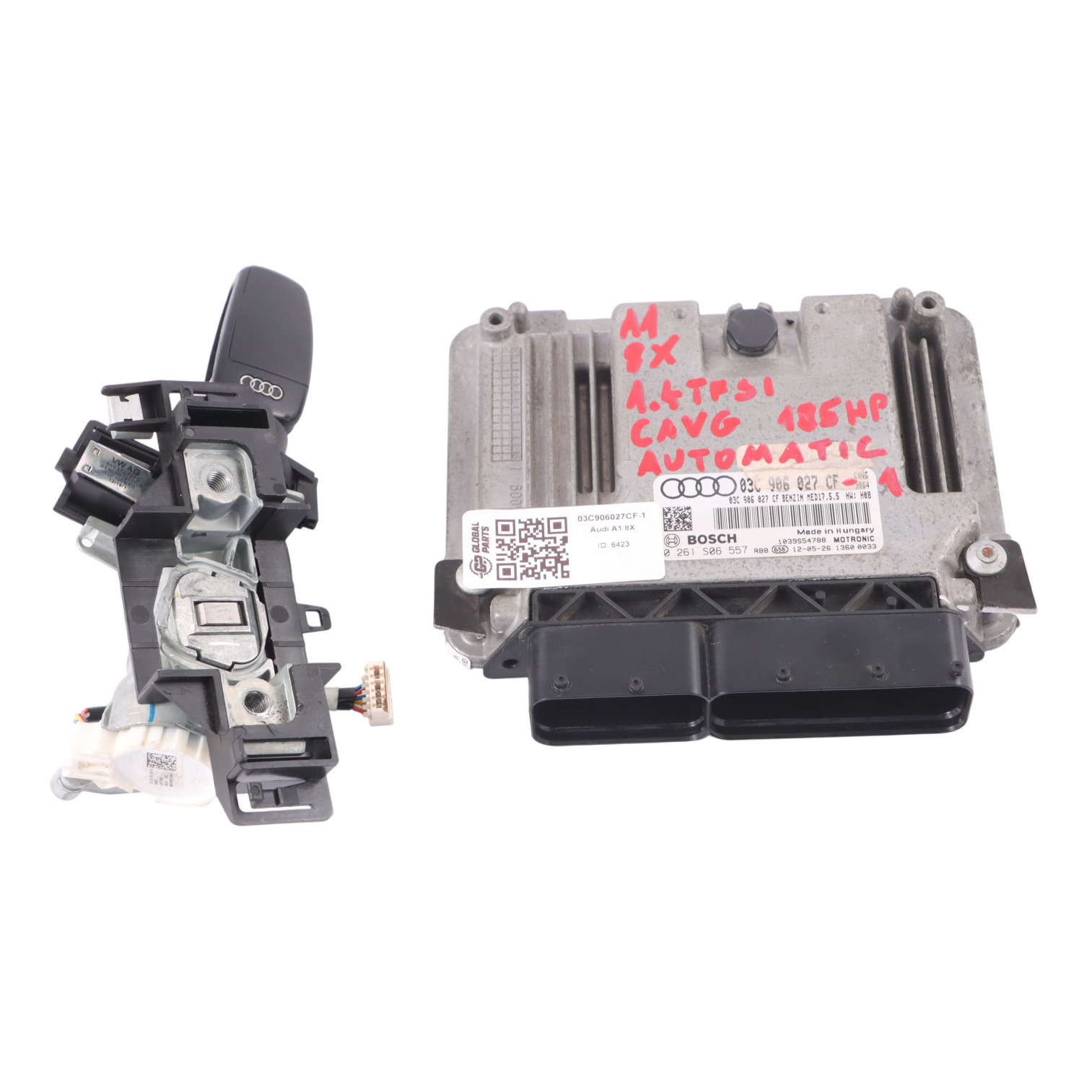 Audi A1 8X 1.4 TFSI CAVG 185HP Benzinmotor ECU Kit Zündschlüssel 03C906027CF