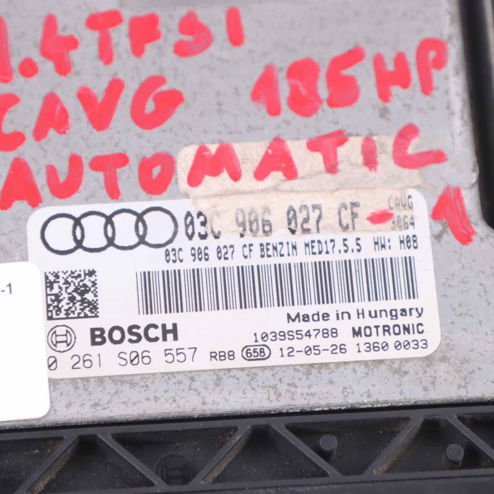 Audi A1 8X 1.4 TFSI CAVG 185HP Benzinmotor ECU Kit Zündschlüssel 03C906027CF