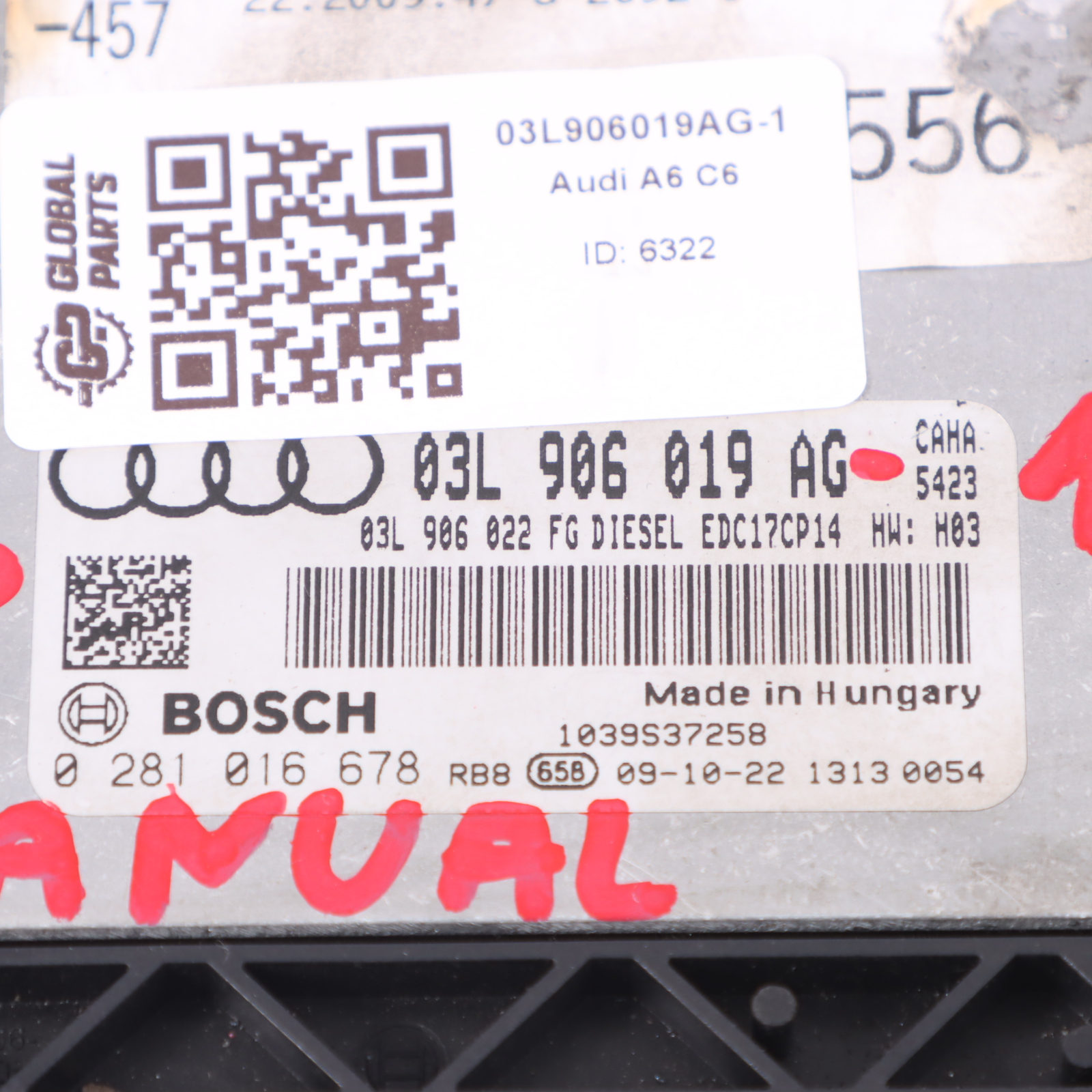 Audi A6 C6 2.0 TDI CAHA 170PS Motor ECU Kit 03L906019AG Zünd Schlüssel