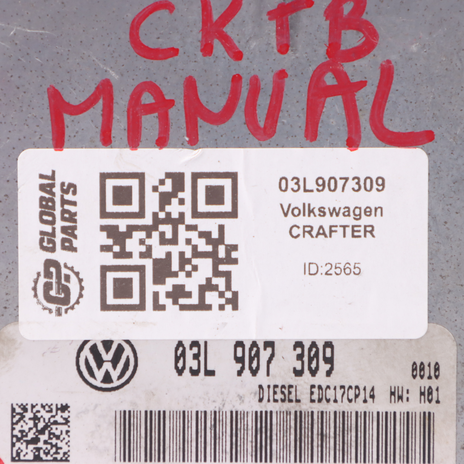 VW Volkswagen Crafter 2.0 TDI CKTB 109PS Motor ECU Kit 03L907309 Schaltgetriebe