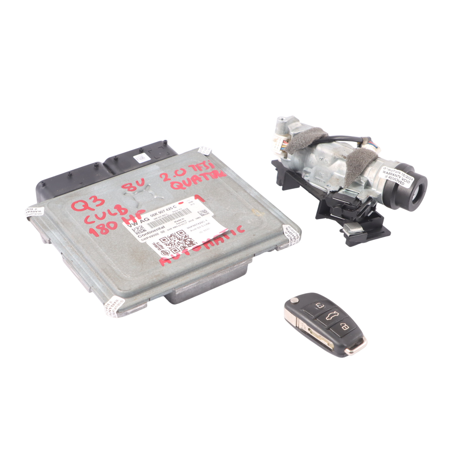 Audi Q3 8U 2.0 TFSI CULB 180HP Quattro Motor ECU Kit 06K907425C Zündschlüssel