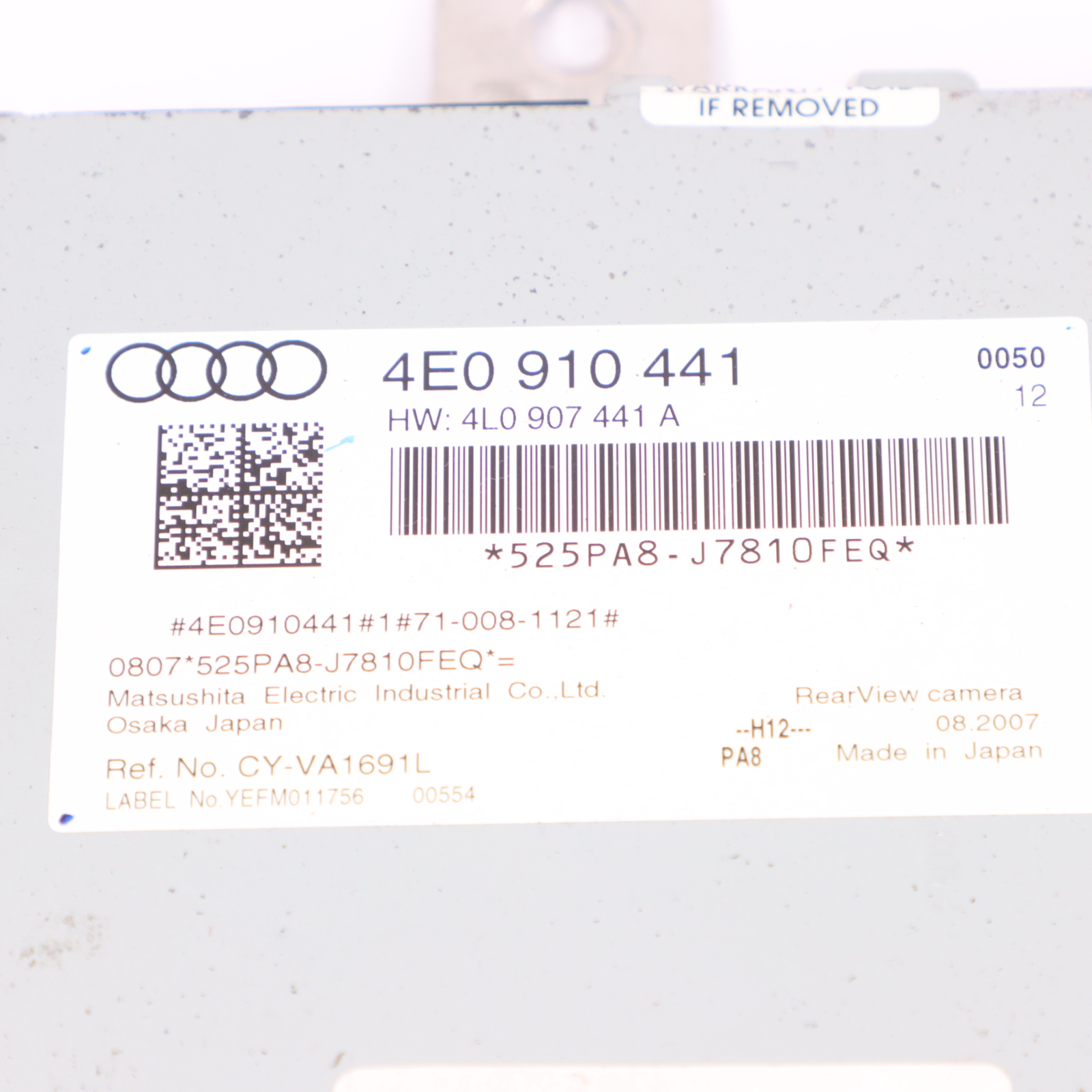 AUDI A8 S8 D3 Rückfahrkamera Steuermodul Rückfahrscheinwerfer ECU 4E0910441 