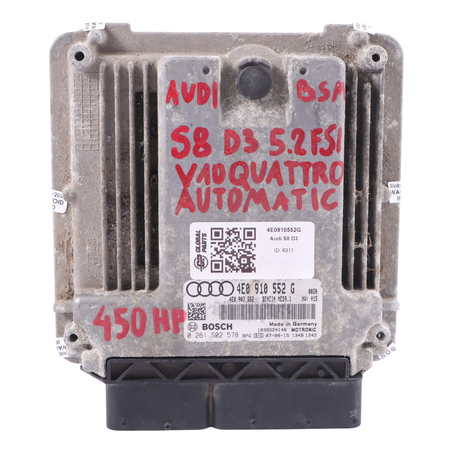 Audi S8 D3 5.2 FSI 450HP BSM Quattro Motoreinheit ECU 03L906018AB Automatik