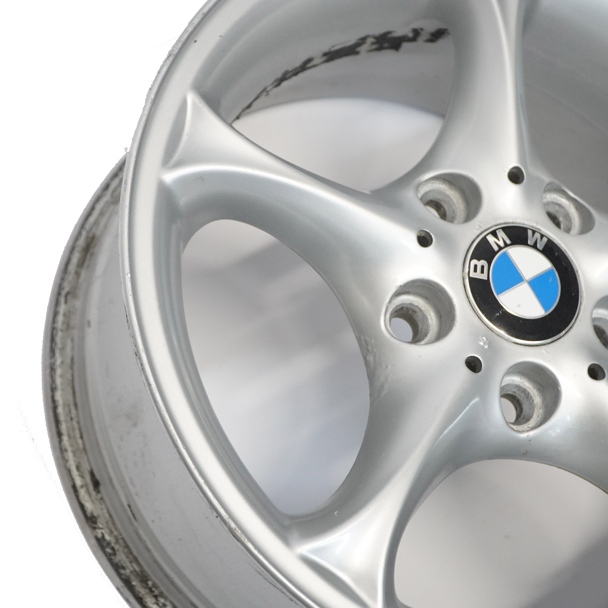 BMW Z4 E85 Silberne Leichtmetallfelge Alufelge 16" 7J ET:47 Sternspeiche 6758187