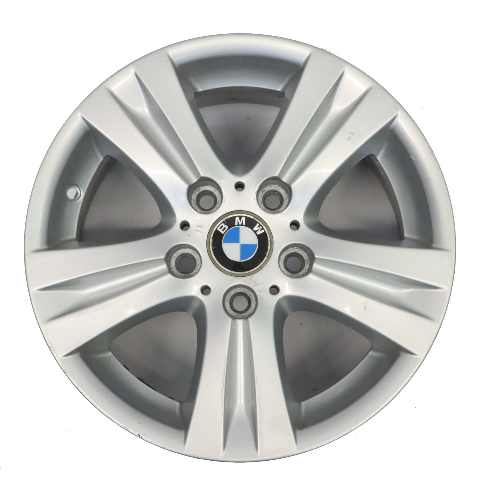 BMW E81 E87 E88 Silberne Leicht metall felge 16" 7J ET:44 Doppel speiche 6779696