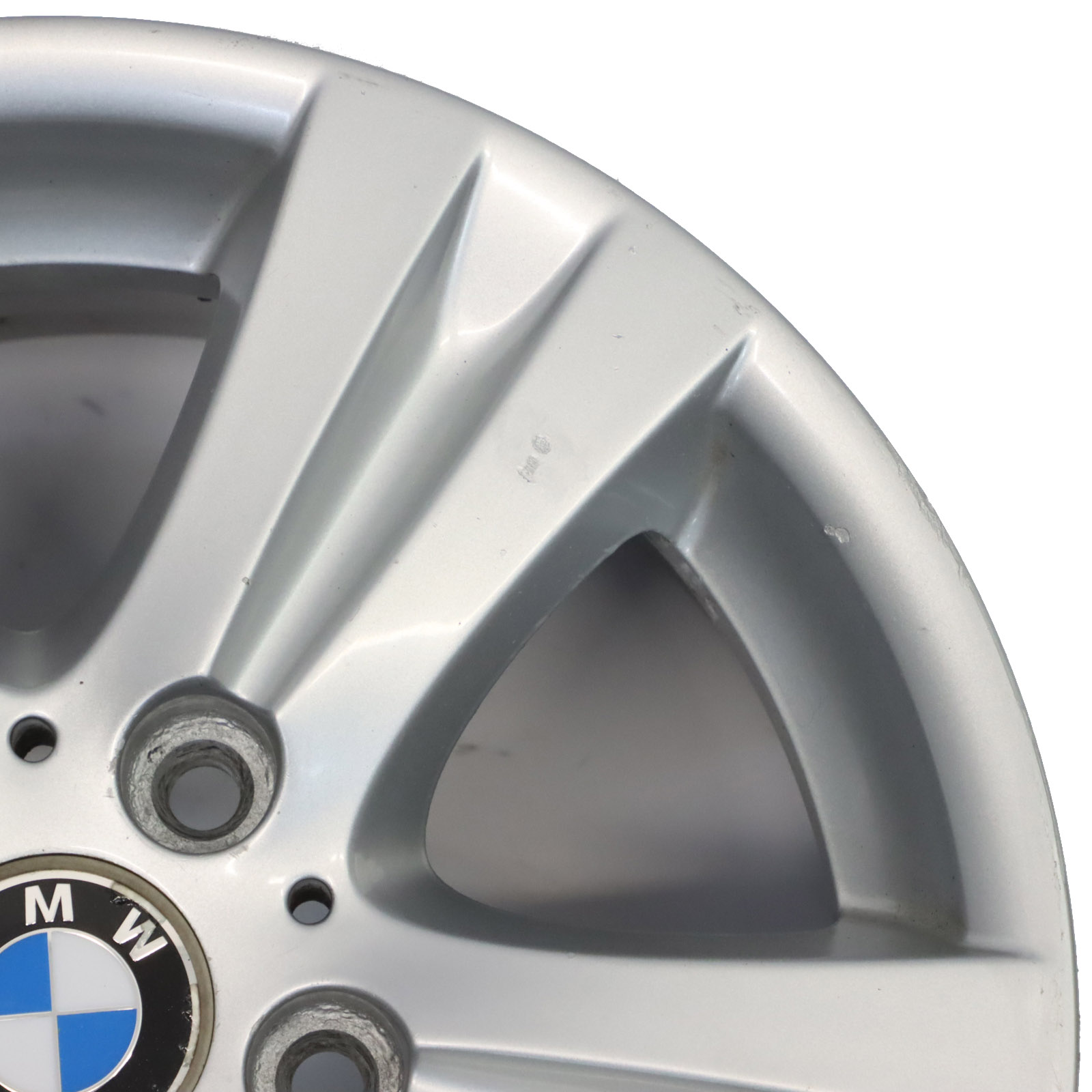 BMW E81 E87 E88 Silberne Leicht metall felge 16" 7J ET:44 Doppel speiche 6779696