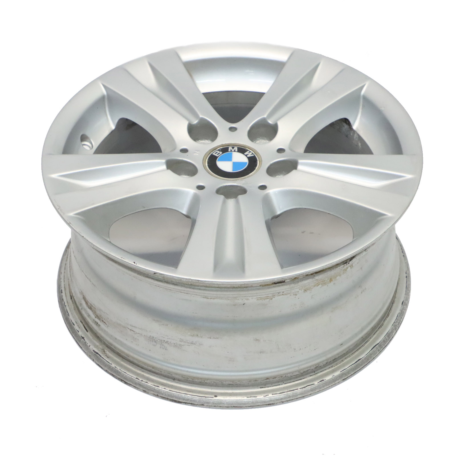 BMW E81 E87 E88 Silberne Leicht metall felge 16" 7J ET:44 Doppel speiche 6779696