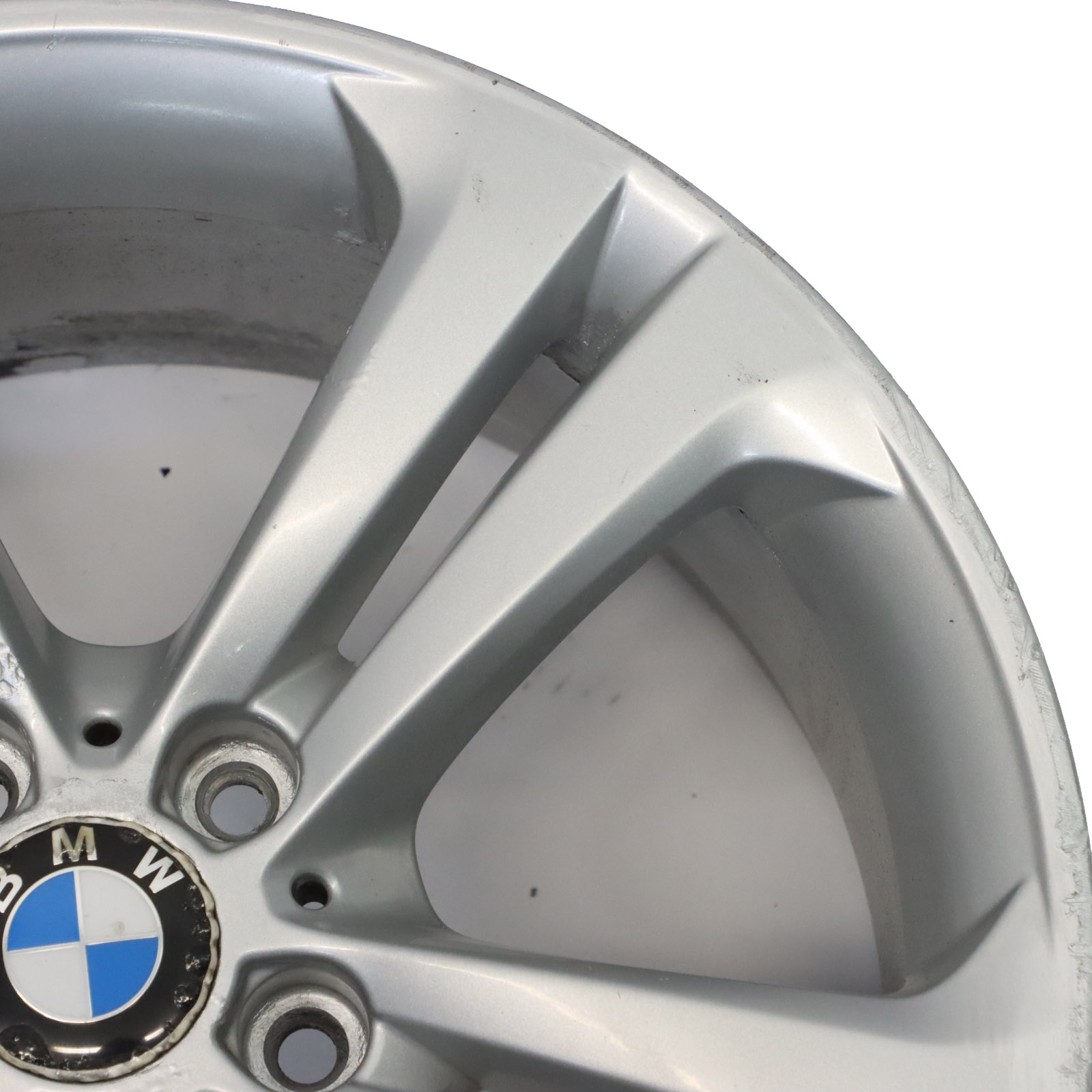 BMW F30 F31 Silberne Leichtmetallfelge 19" 8,5J Doppelspeiche 401 ET:47 6796257