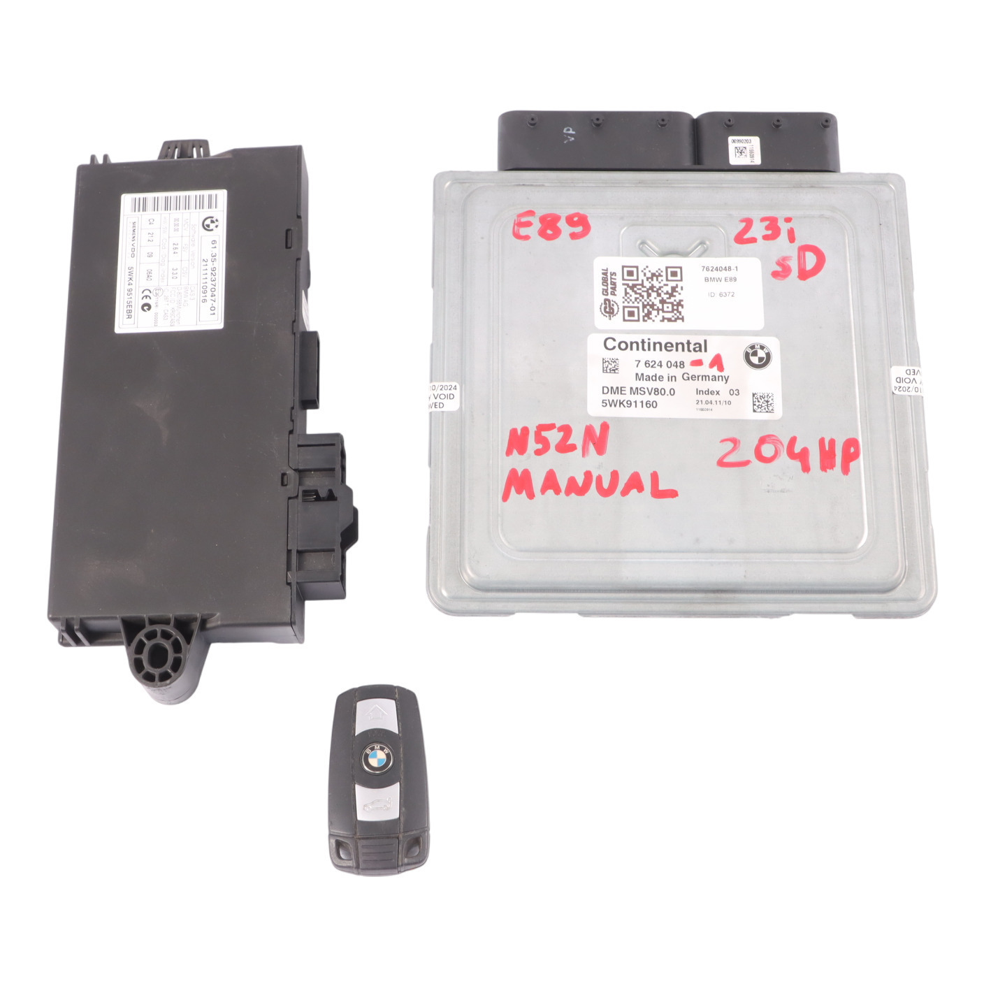 BMW Z4 E89 23i N52N 204HP sDrive Motor ECU Kit CAS3 Schlüssel 7624048 Manual