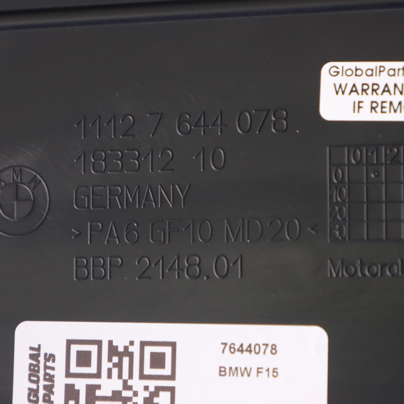 BMW X5 F15 40eX Hybrid N20 eDrive Obere Motorabdeckung 7644078