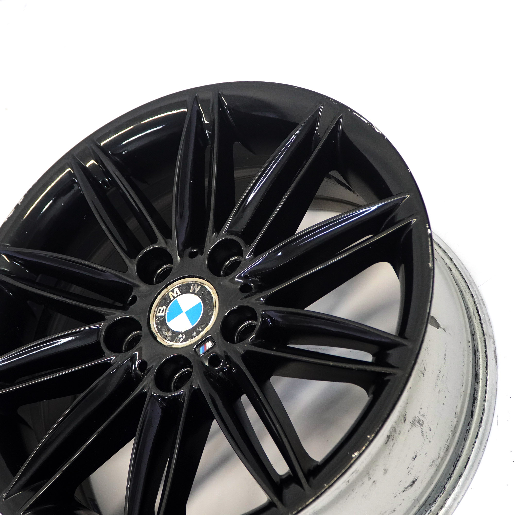 BMW E81 E82 E87 E88 Rear Black Wheel Alloy Rim 17" 7,5J ET:47 M Double Spoke 207