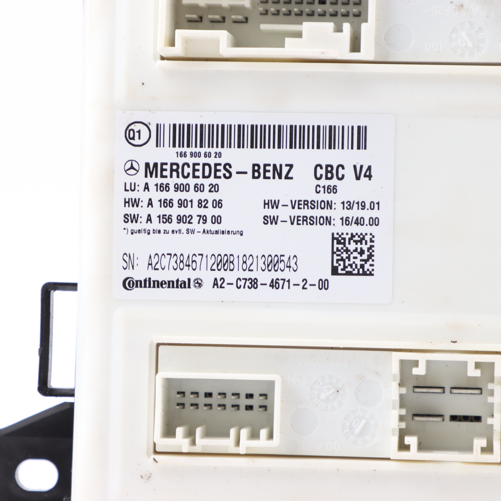 Mercedes W166 Vorne SAM BCM Steuergerät Modul CBC V4 ECU A1669006020