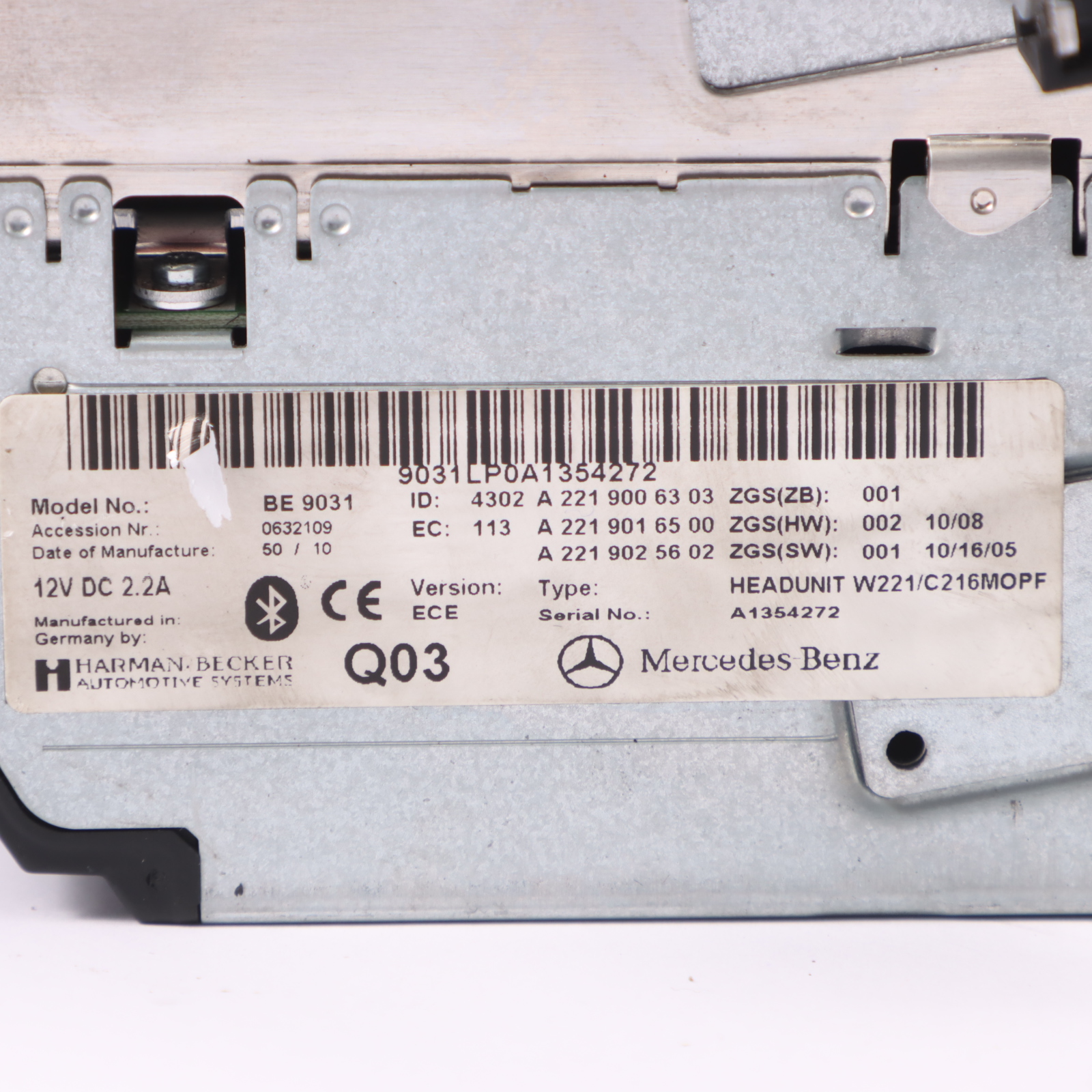 Mercedes W221 Radio Multimedia Hauptgerät A2219006303