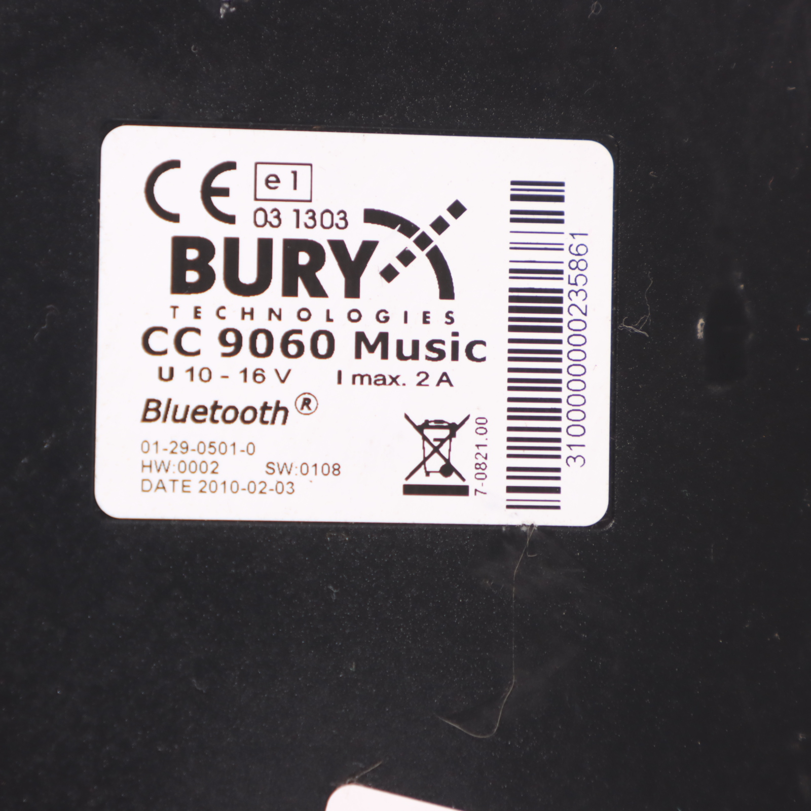 Bury CC 9060 Musik Bluetooth Freisprechmikrofon Bildschirm Anschlusskit