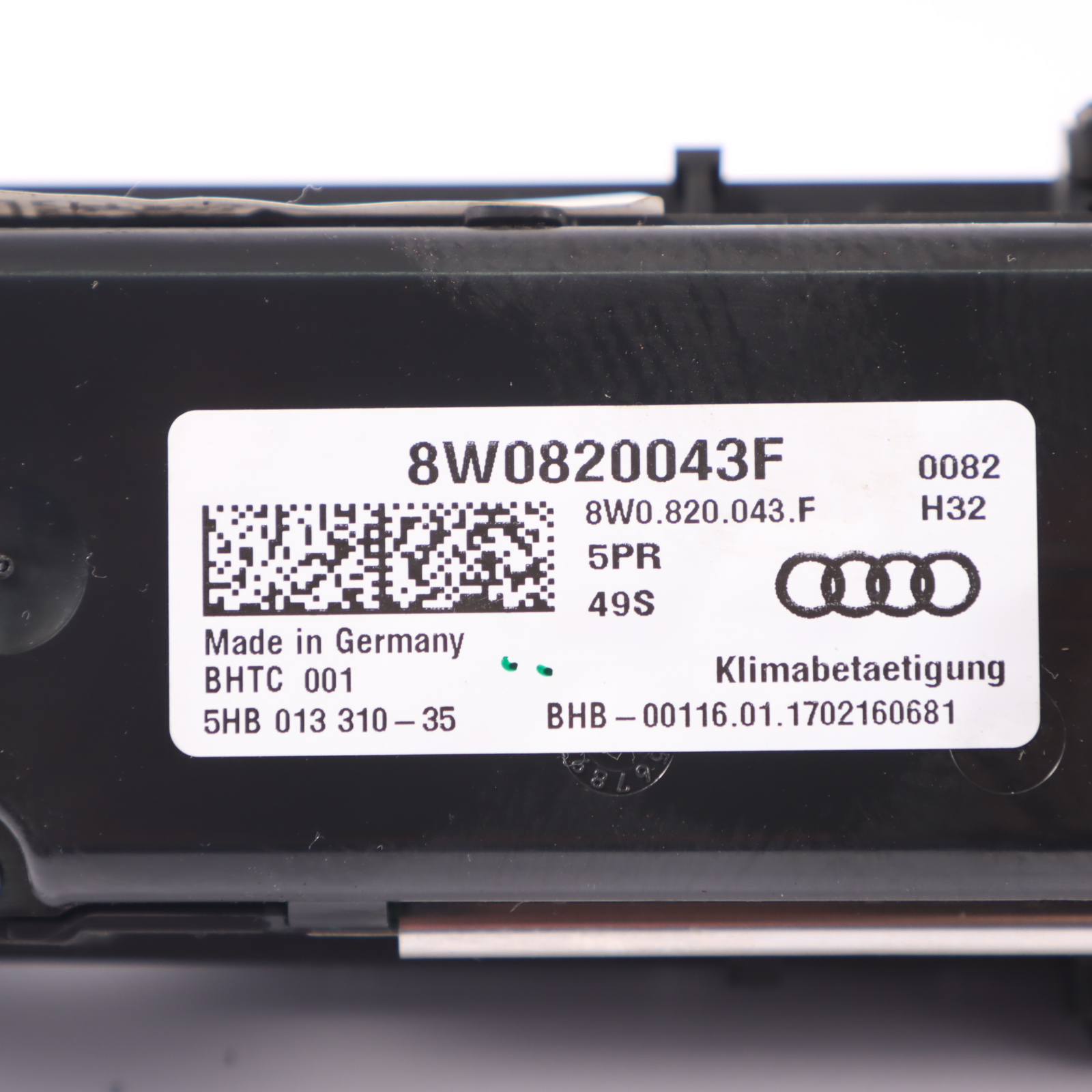 Audi A4 B9 A/C Klimaanlage Heizung Klima Bedien Einheit Panel 8W0820043F