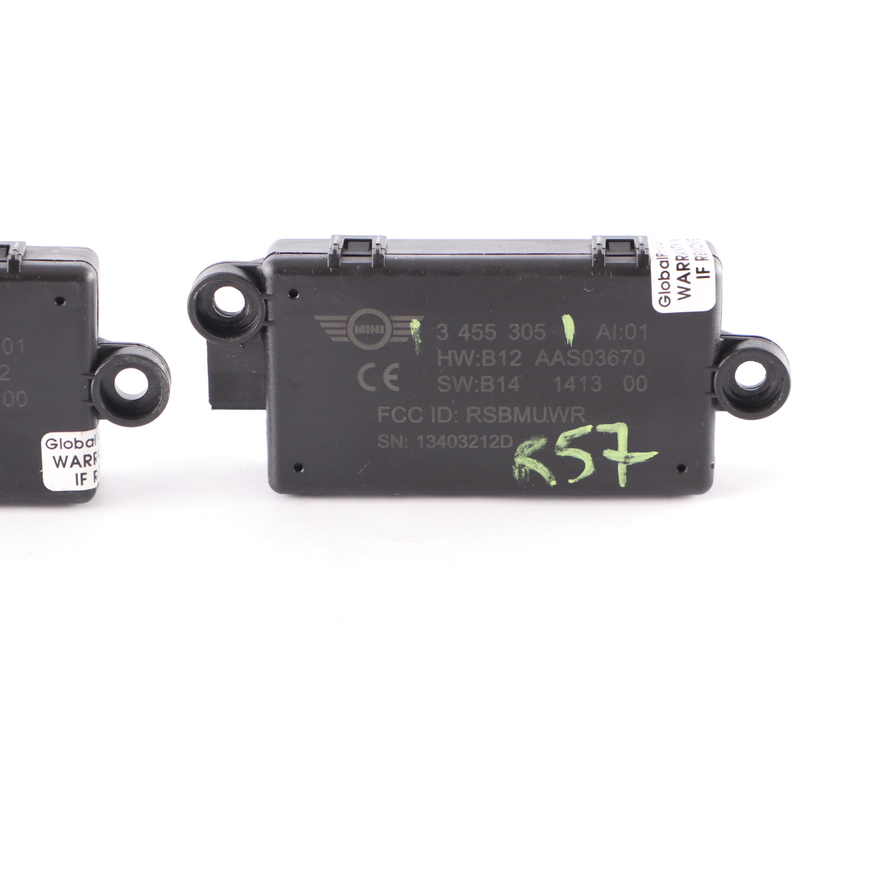 2 x Mini R57 R58 R59 DWA Tür alarm anlage Modul Steuergerät Satz 3455305